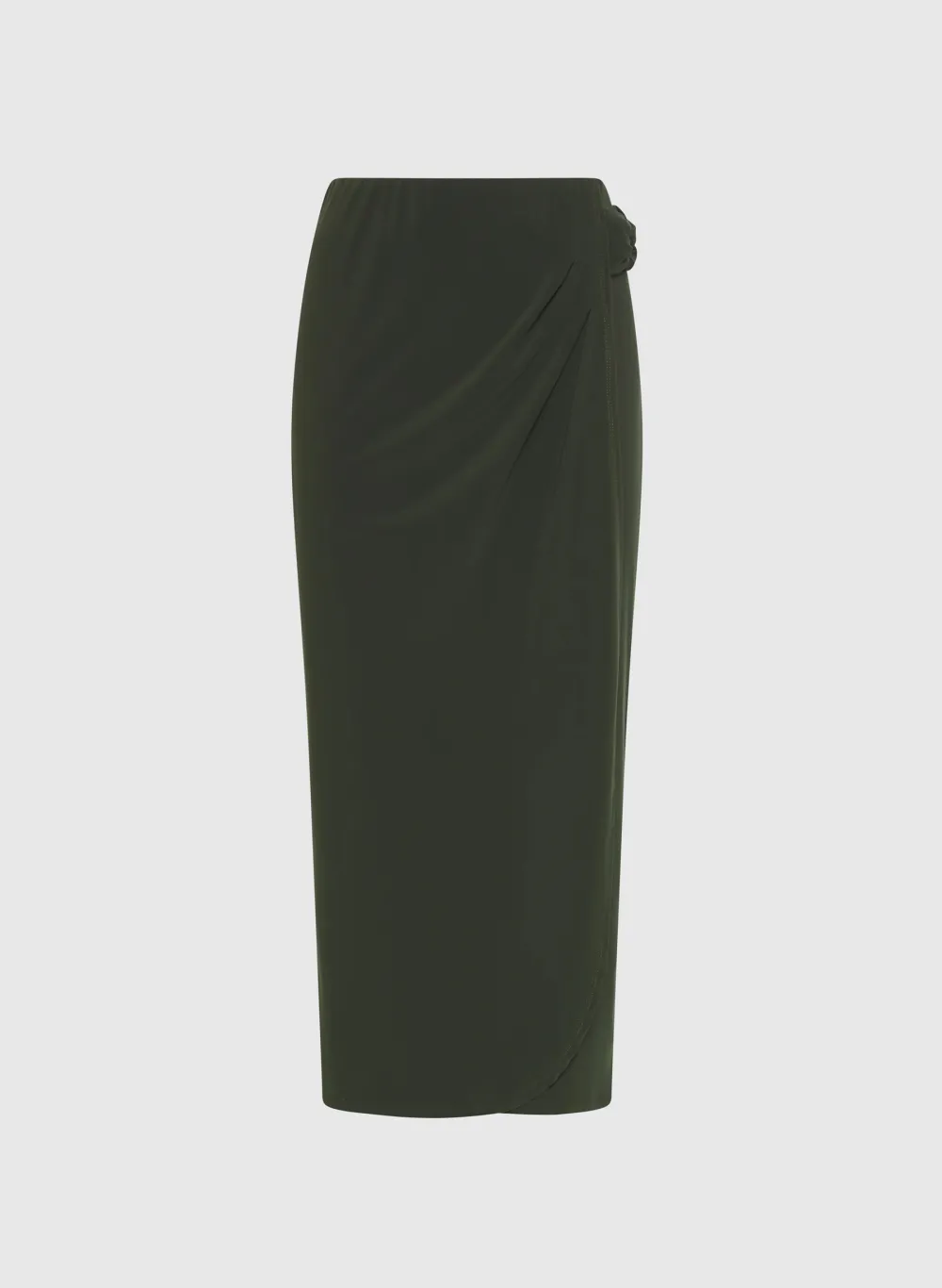 Irregular Pleated A-Line Skirt In Army
