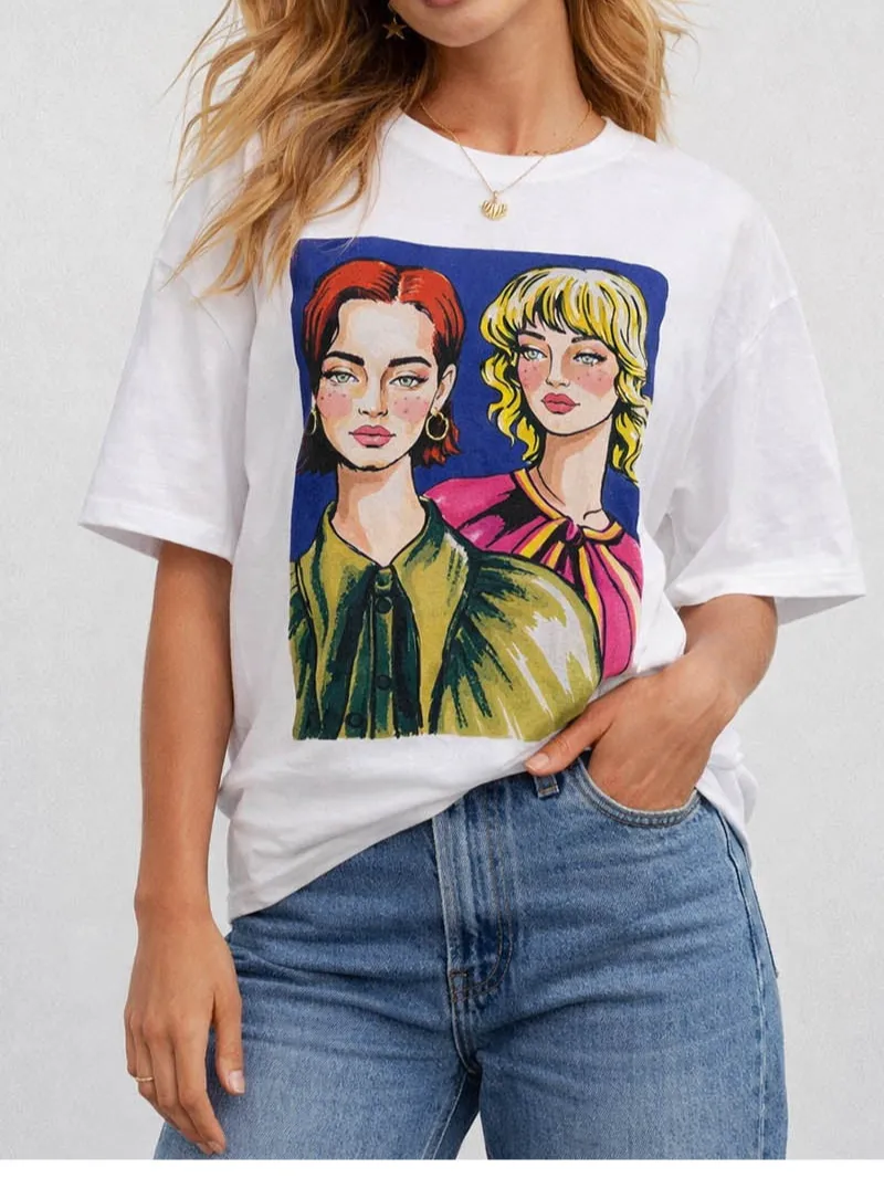 Abstract Pullover Short Sleeves T-shirt
