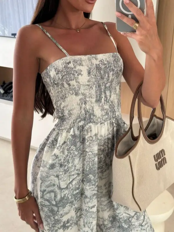Everyday Smocked Wide Leg Jumpsuit