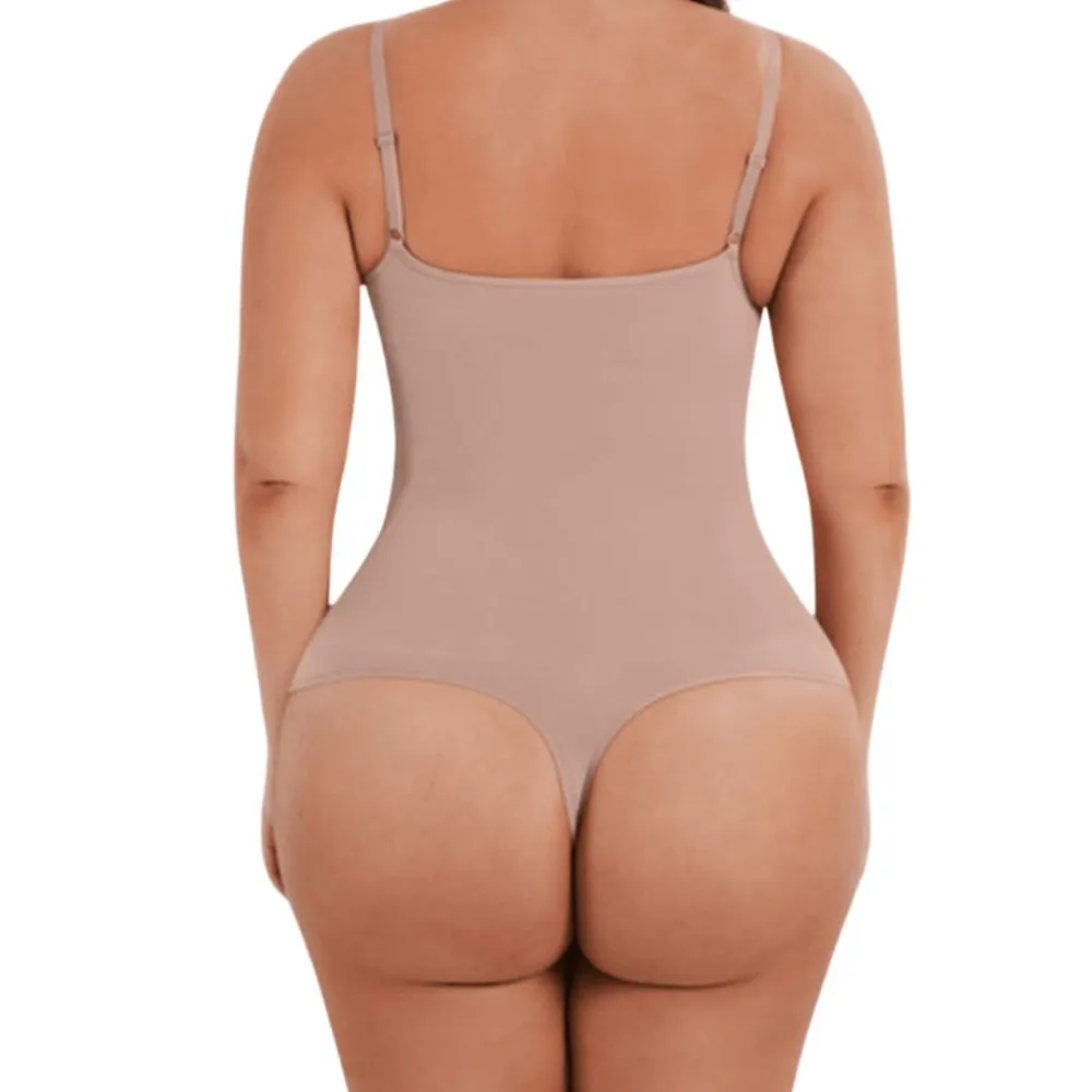 Seamless Adjustable Strap Thong Bodysuit