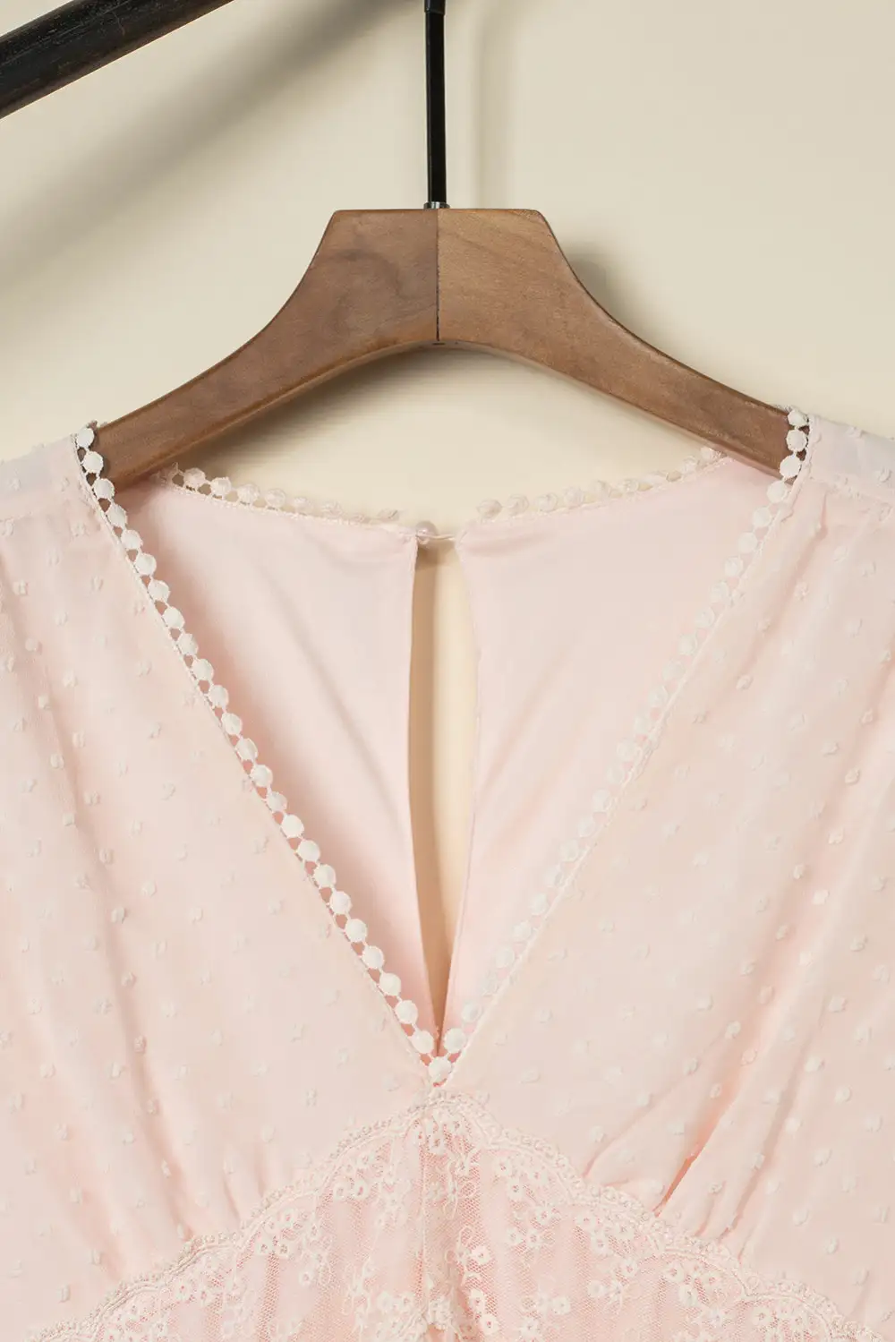 Dot Lace Trim Maxi Dress