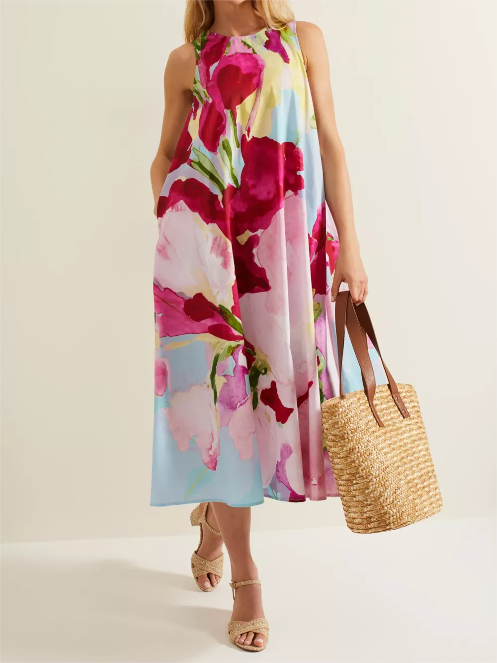 Leila Cotton Floral Midi Dress