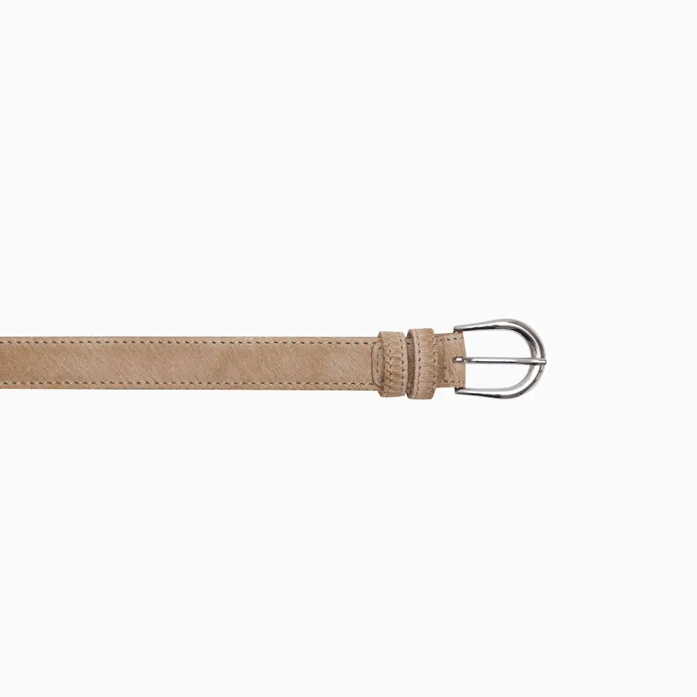 Polished Hair On Leather Waist Belt