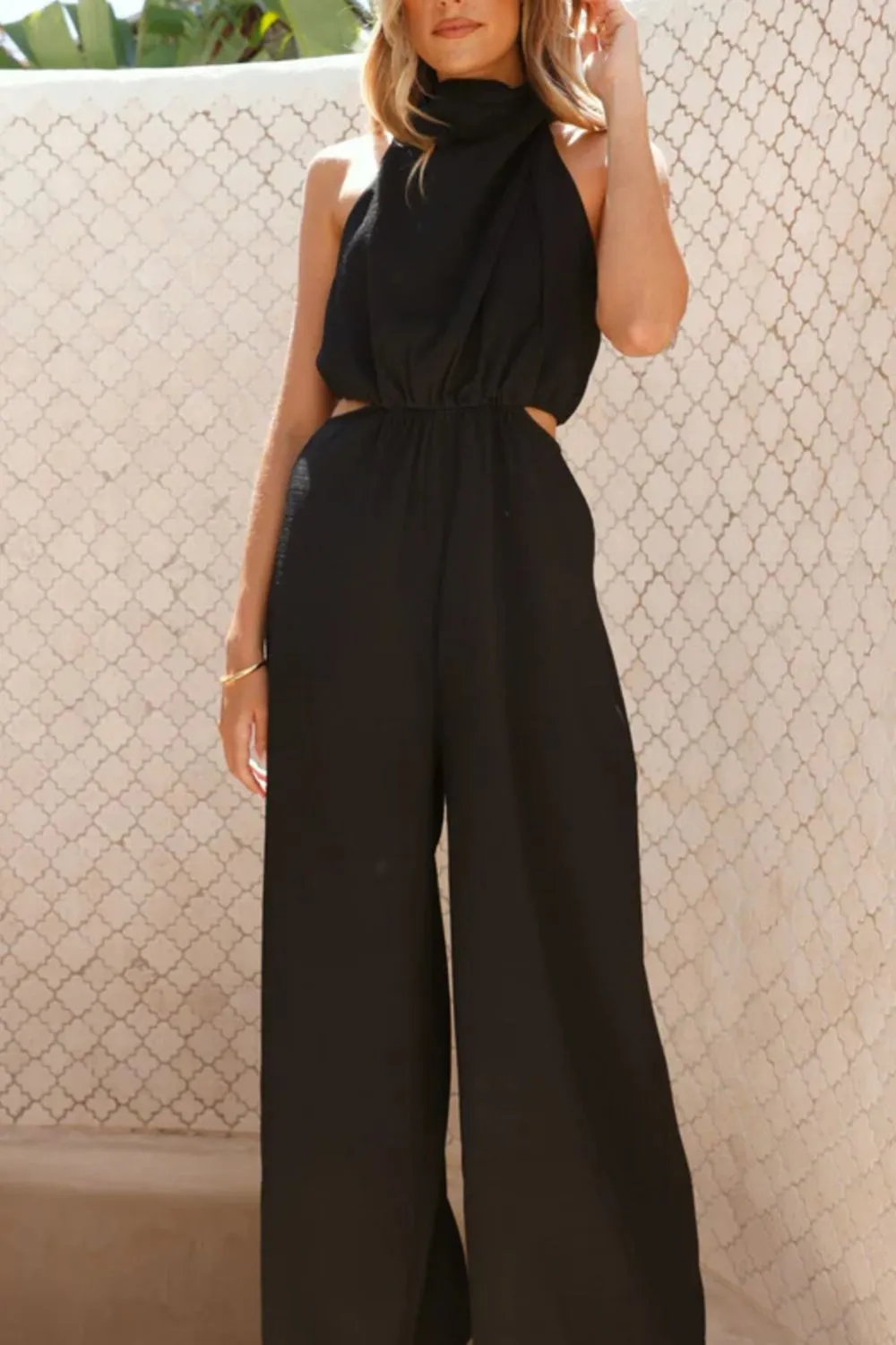Refined Wide Leg Sleeveless Jumpsuit