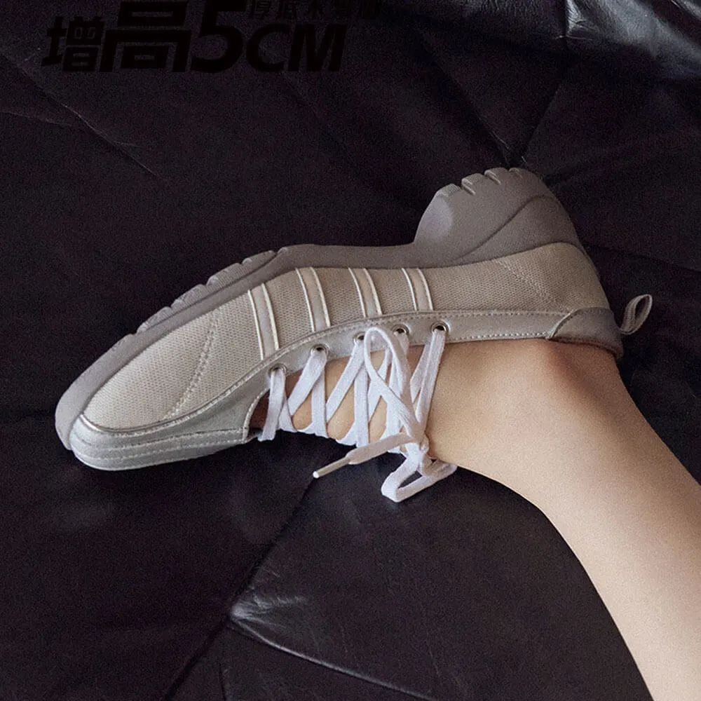 Model Lace Up Ballet Heeled Sneakers