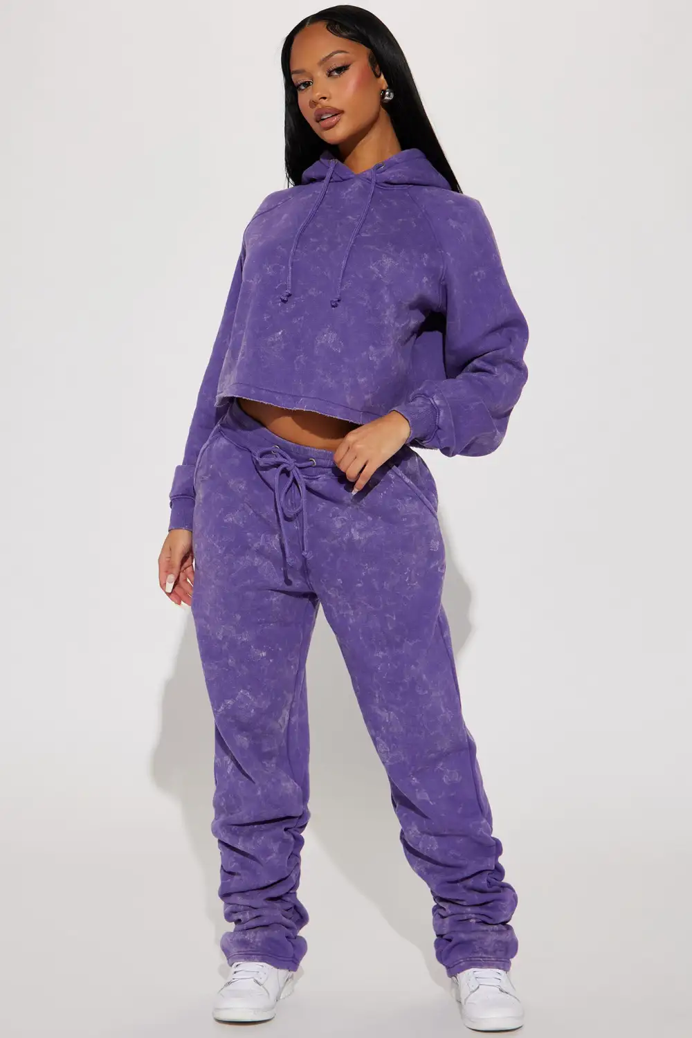 My Time Mineral Wash Jogger Set - Purple