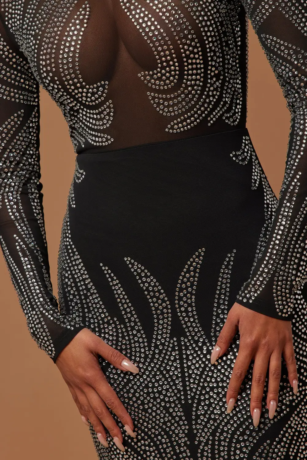 Jennifer Embellished Gown - Black