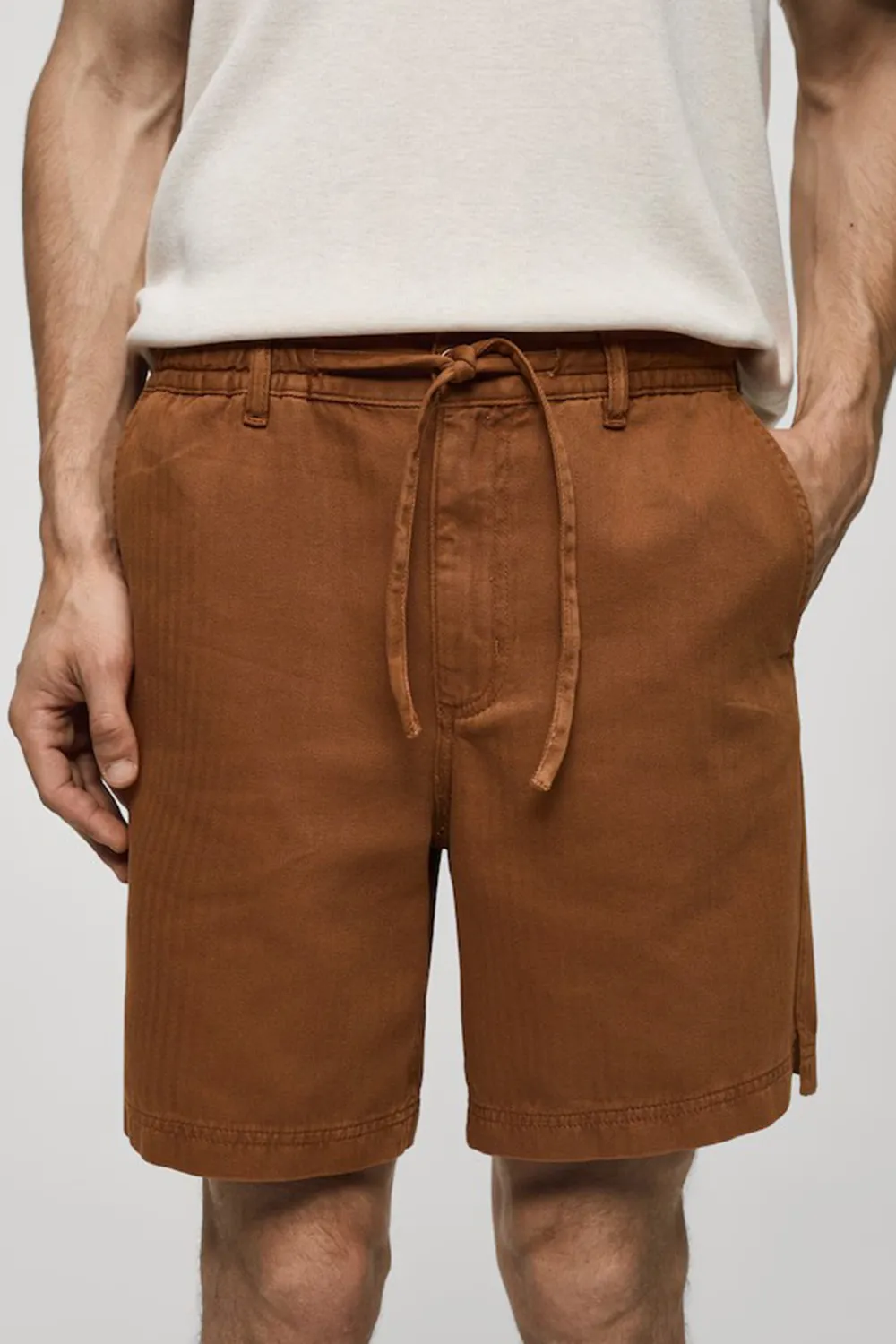 Denim Shorts With Drawstring