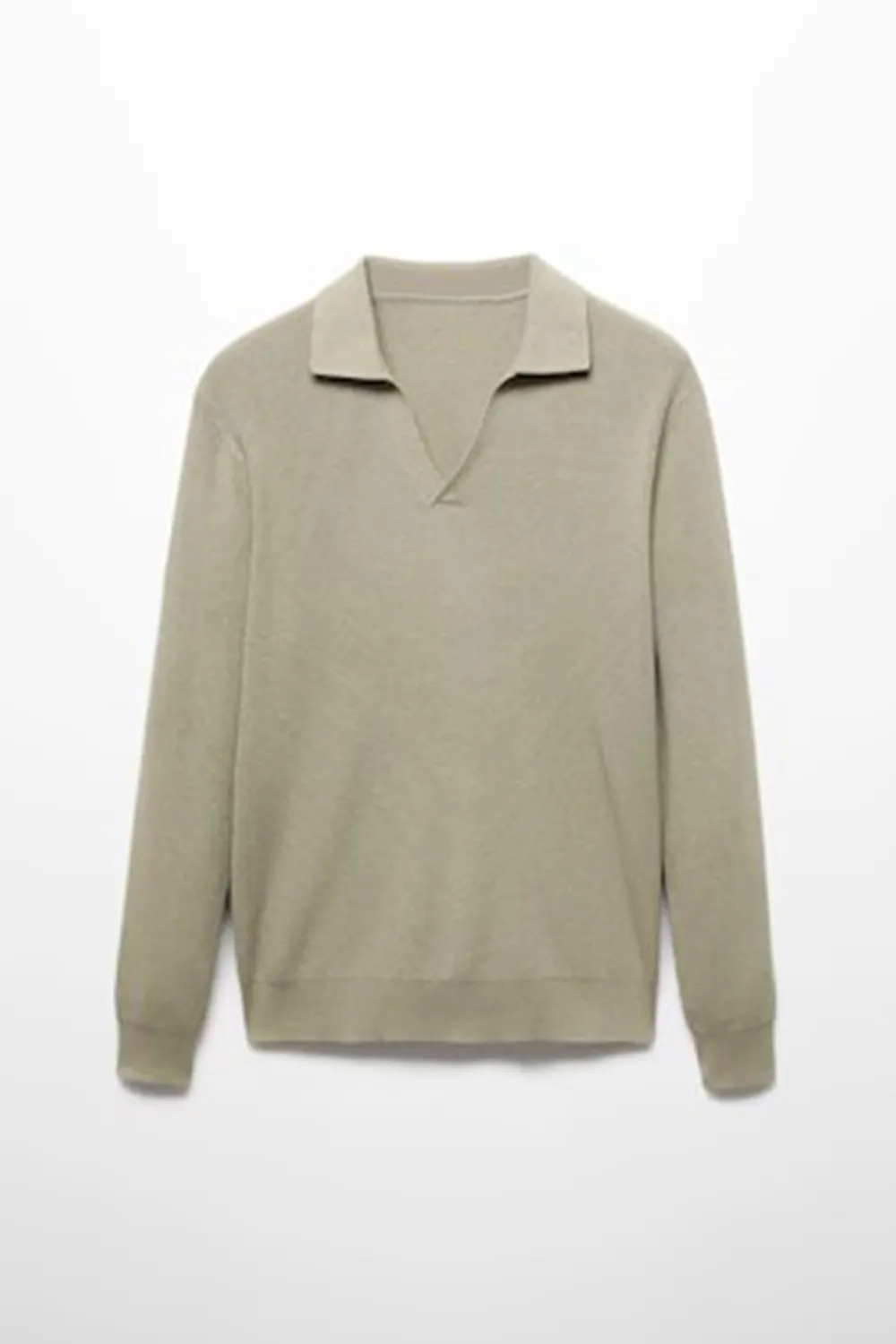 Ribbed Knit Polo Shirt