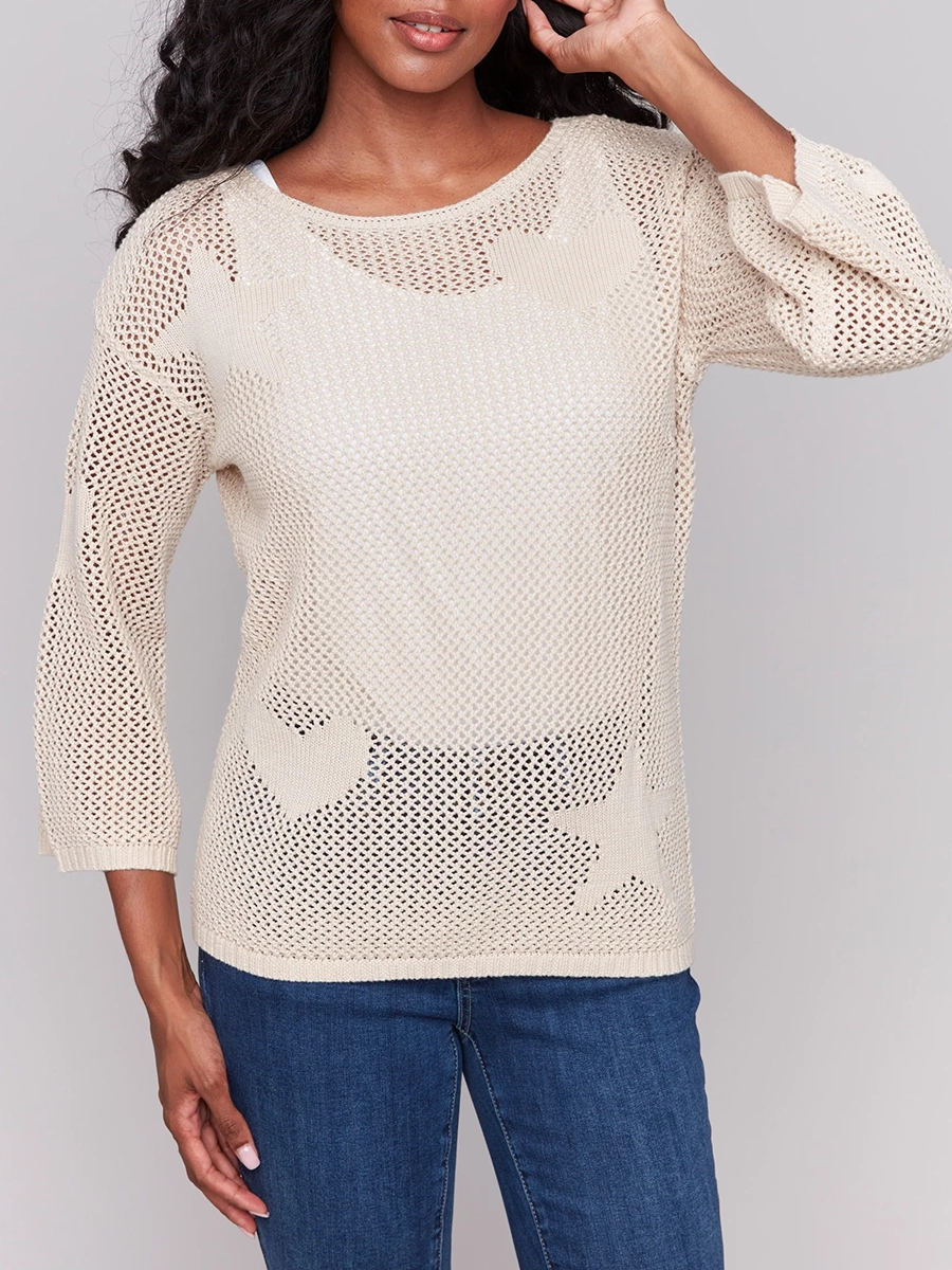 Women's Lively and Cute Star Hollow Blouse