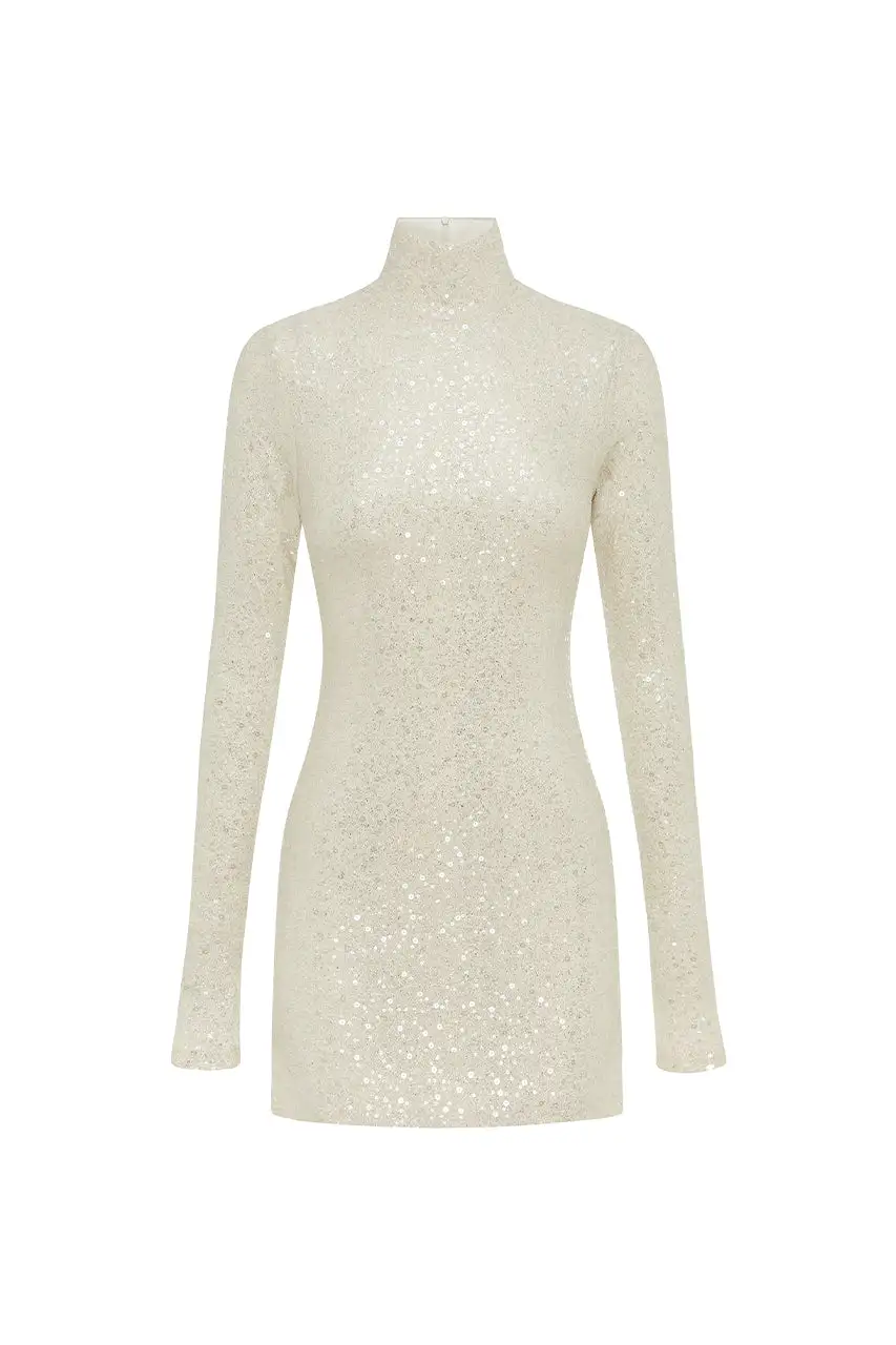 Pure White Long Sleeve Mini Dress