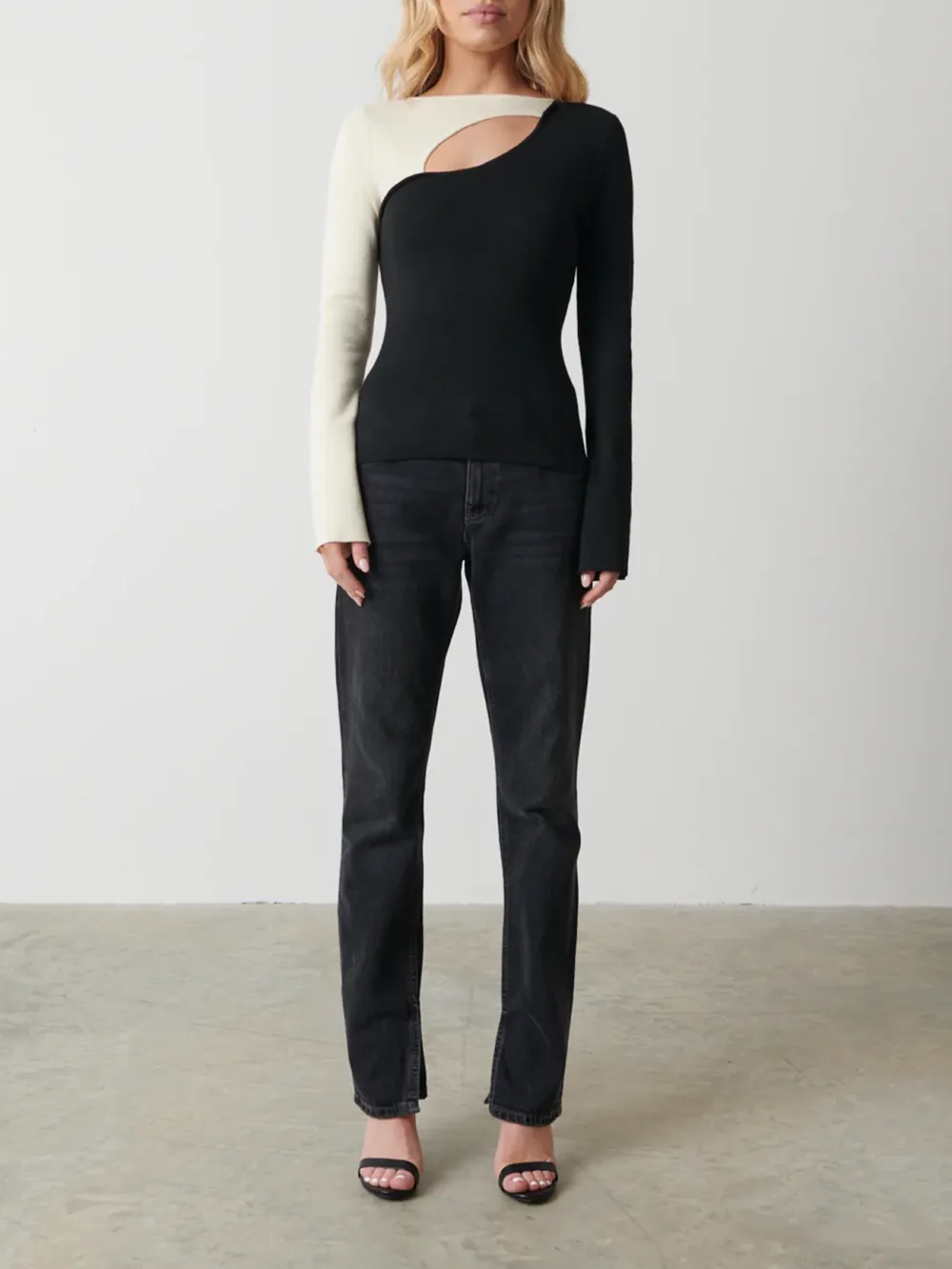 Contrast Knit Top