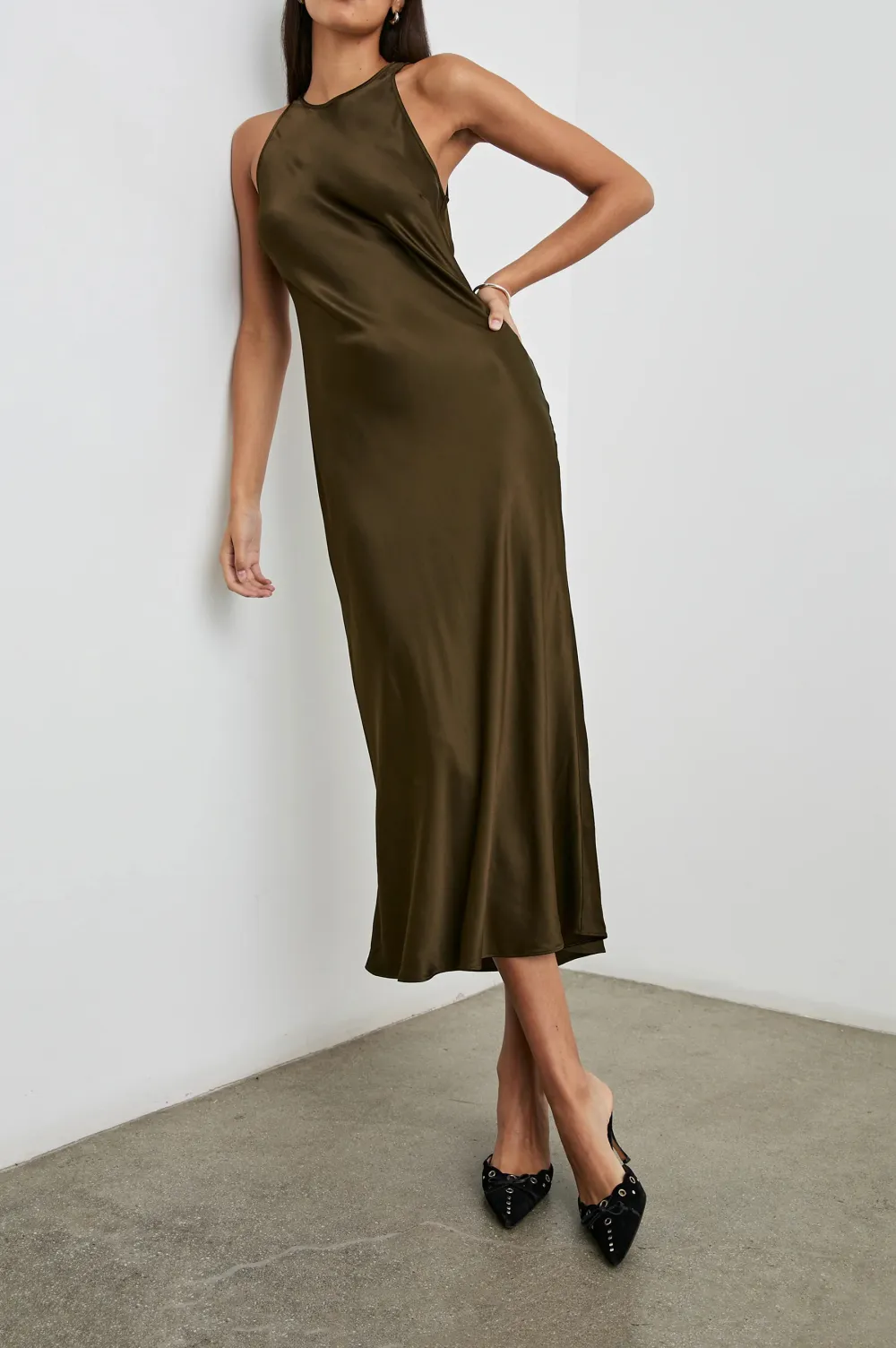 Sleeveless Lightweight Satin Sheen Dress