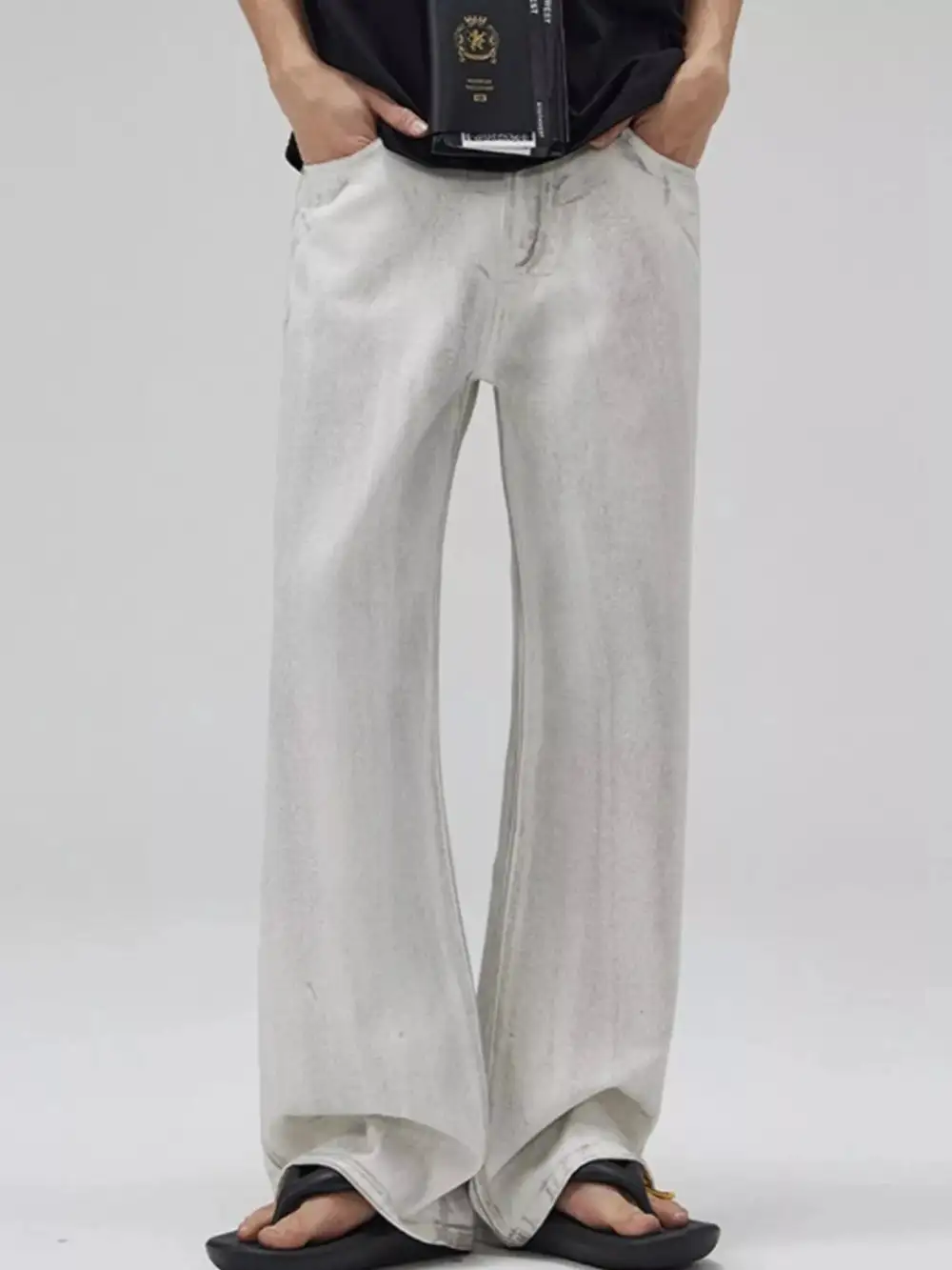 Utility Washed Wide Leg Jeans