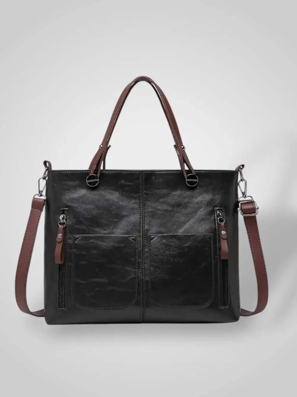 Structured Pebbled Leather Shoulder Bag
