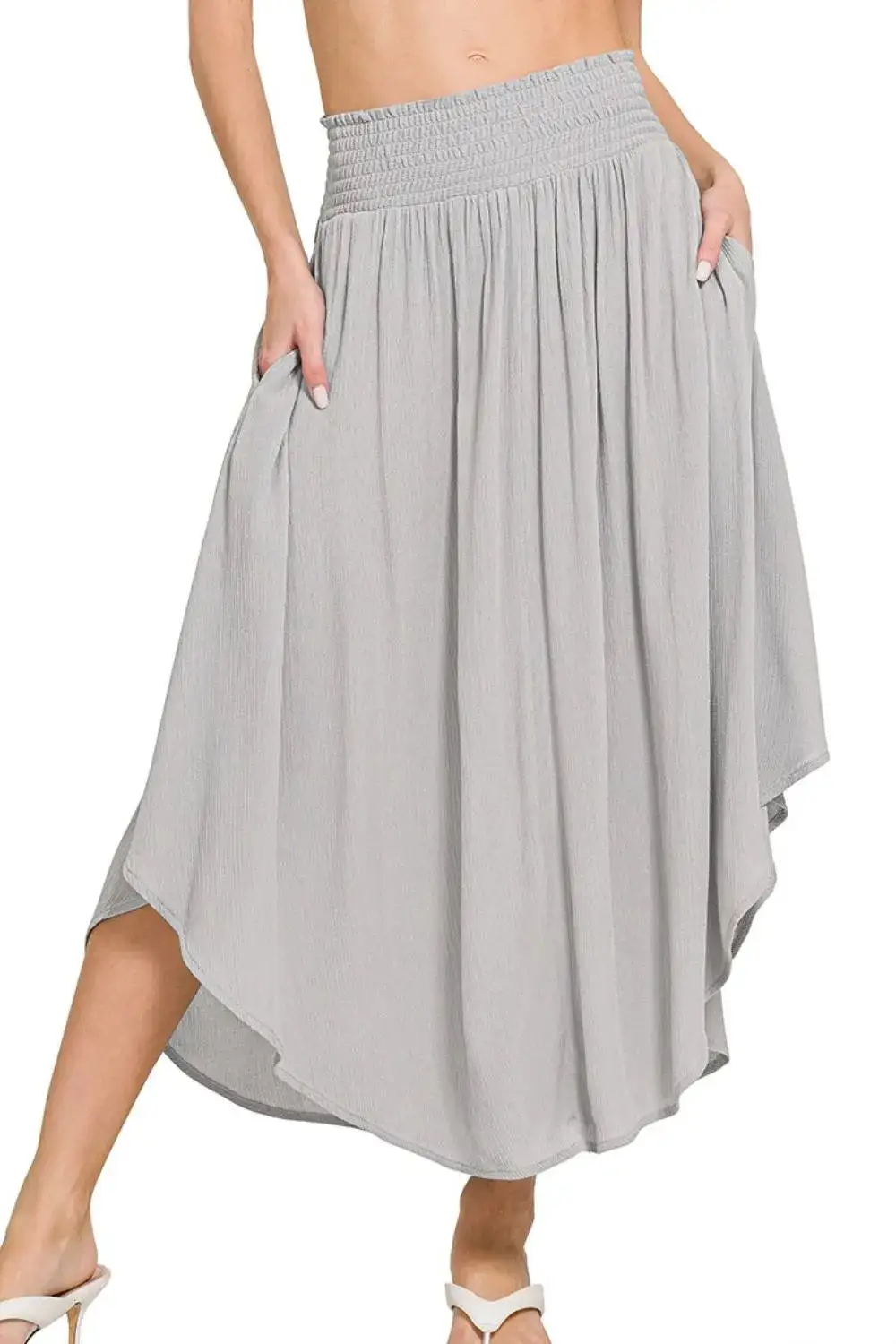 Everyday Smocked Pocket Maxi Skirt