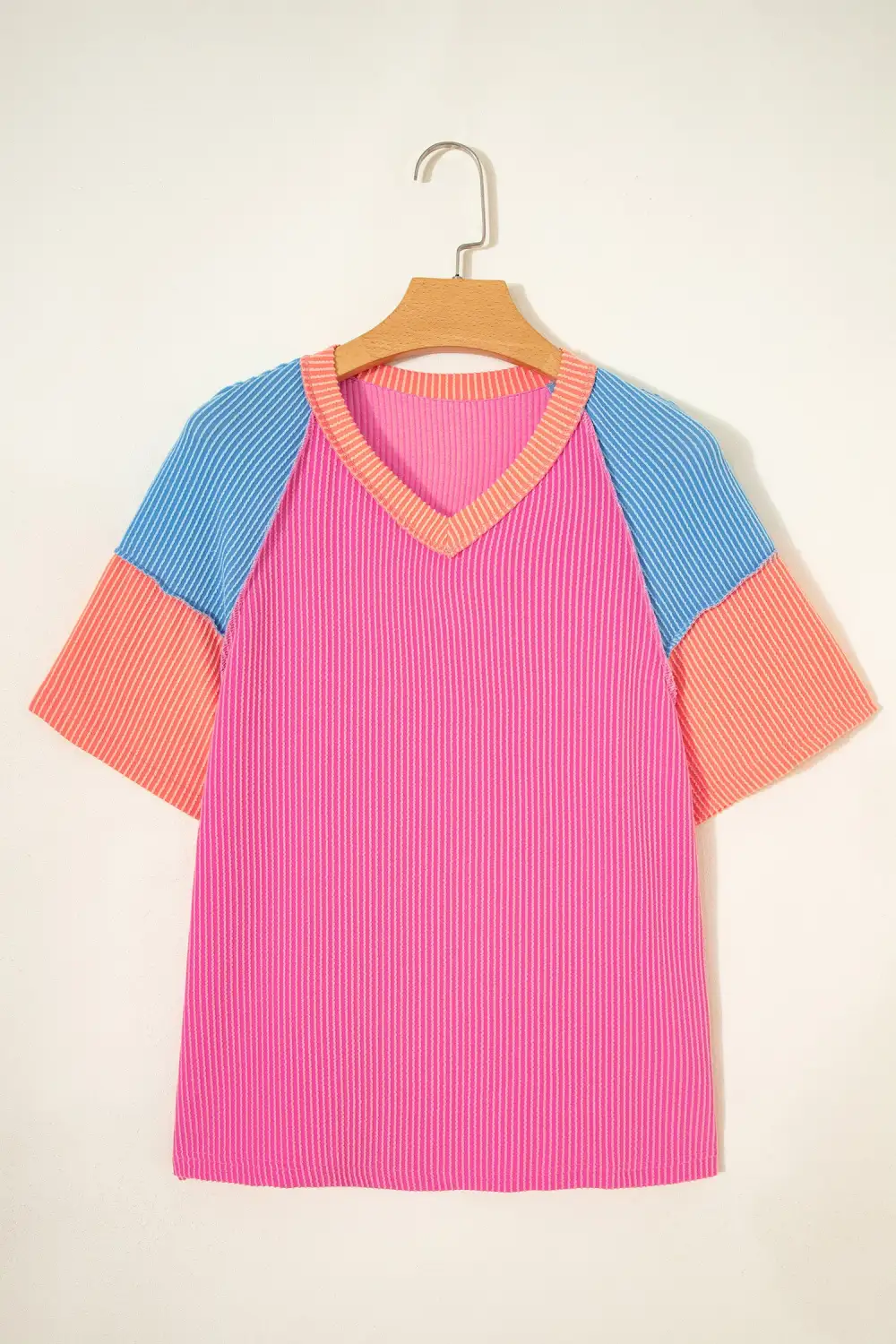 Color Block Twisted Ribbed Tee