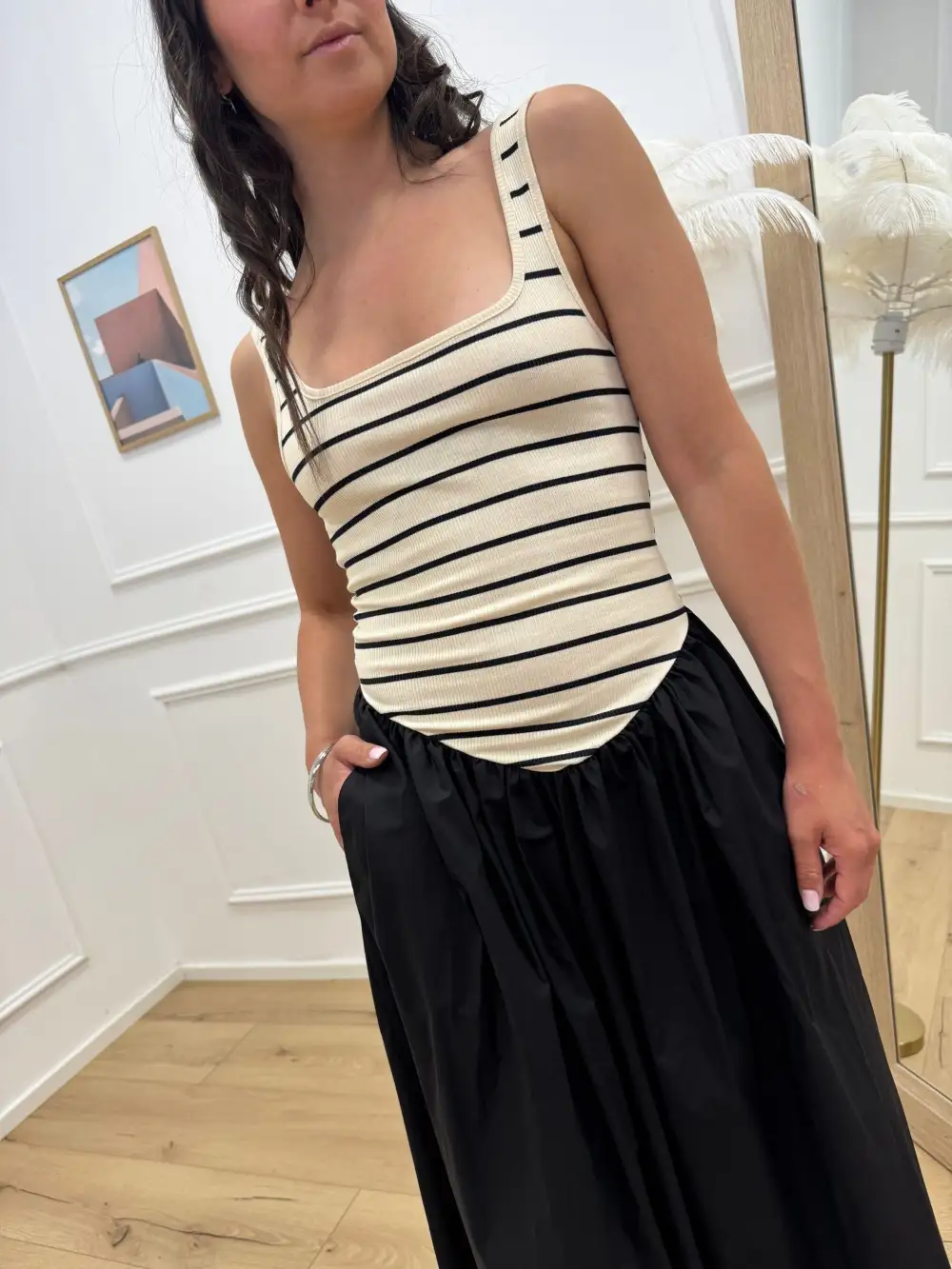 Pleated Maxi Cotton Skirt
