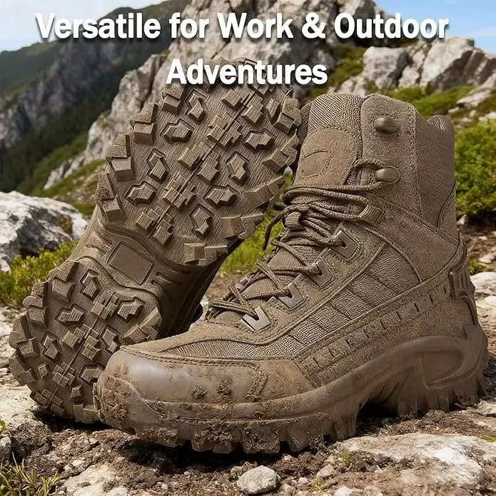 Men's Combat Boots Orthopedic Support Hiking Boots Waterproof Anti-Puncture Work Boots