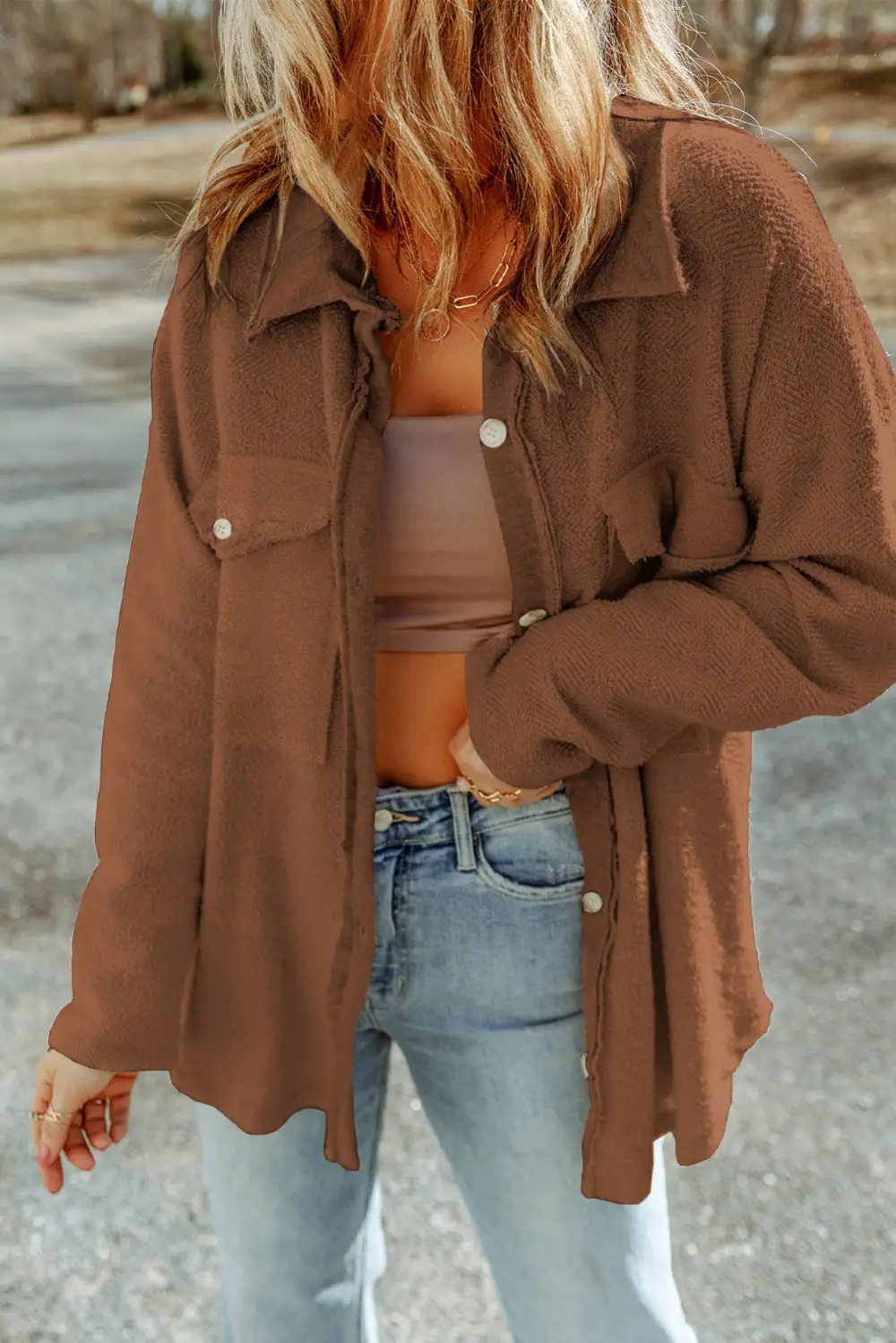 Layered Textured Layered Shacket