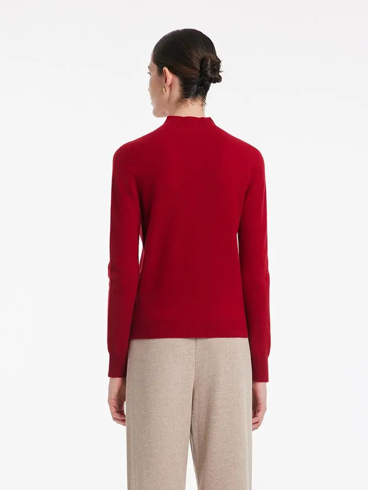 Cashmere Mock Neck Women Sweater