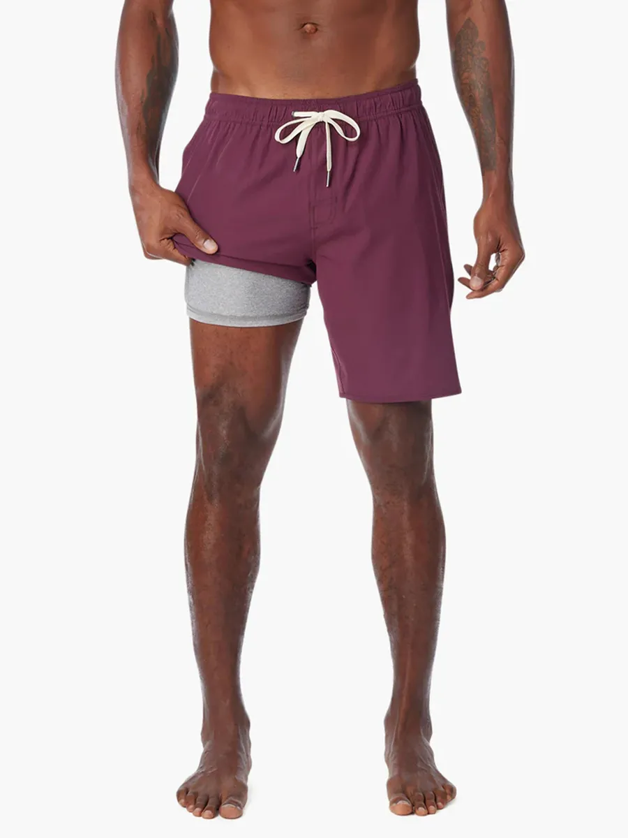 Men's solid color beach shorts