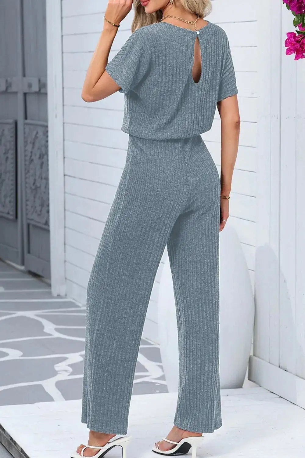 Everyday Ribbed Wide Leg Jumpsuit