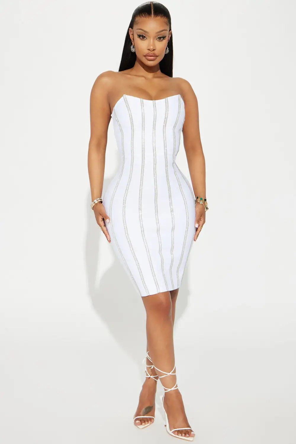 Sasha Bandage Midi Dress - White