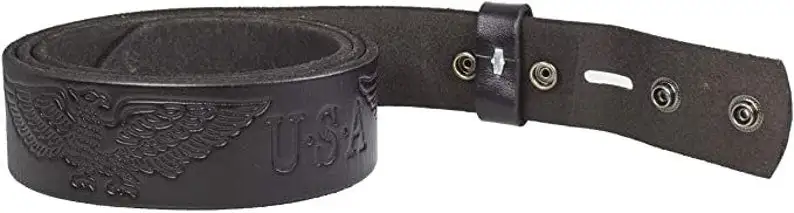 Tooled Leather Snap Belt Strap