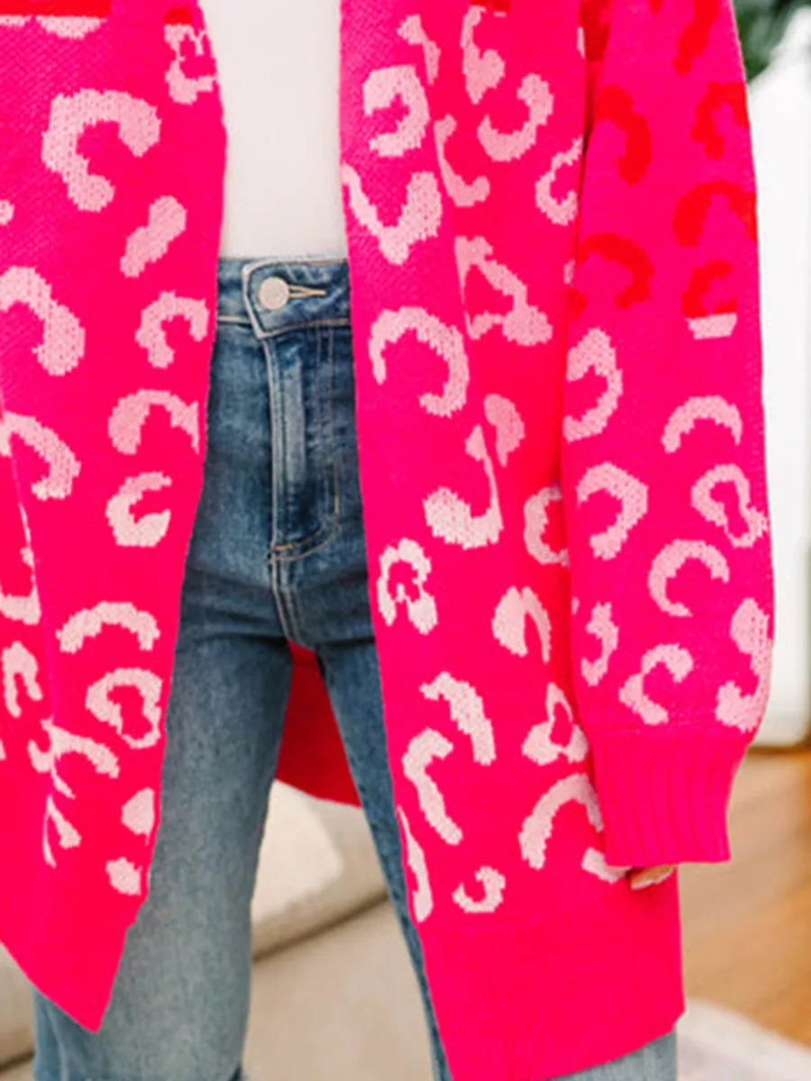 Hot Pink Leopard Cardigan