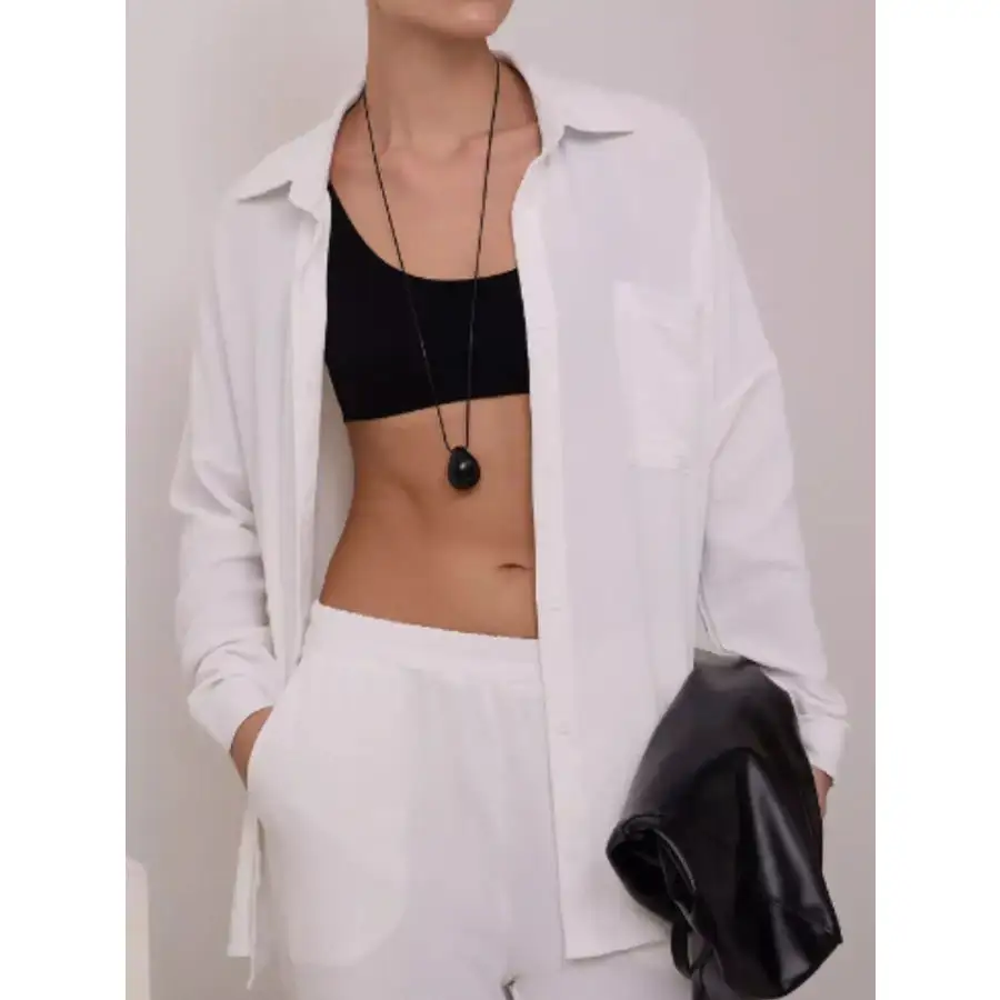 Button Up Long Sleeve Shirt and Pants Set