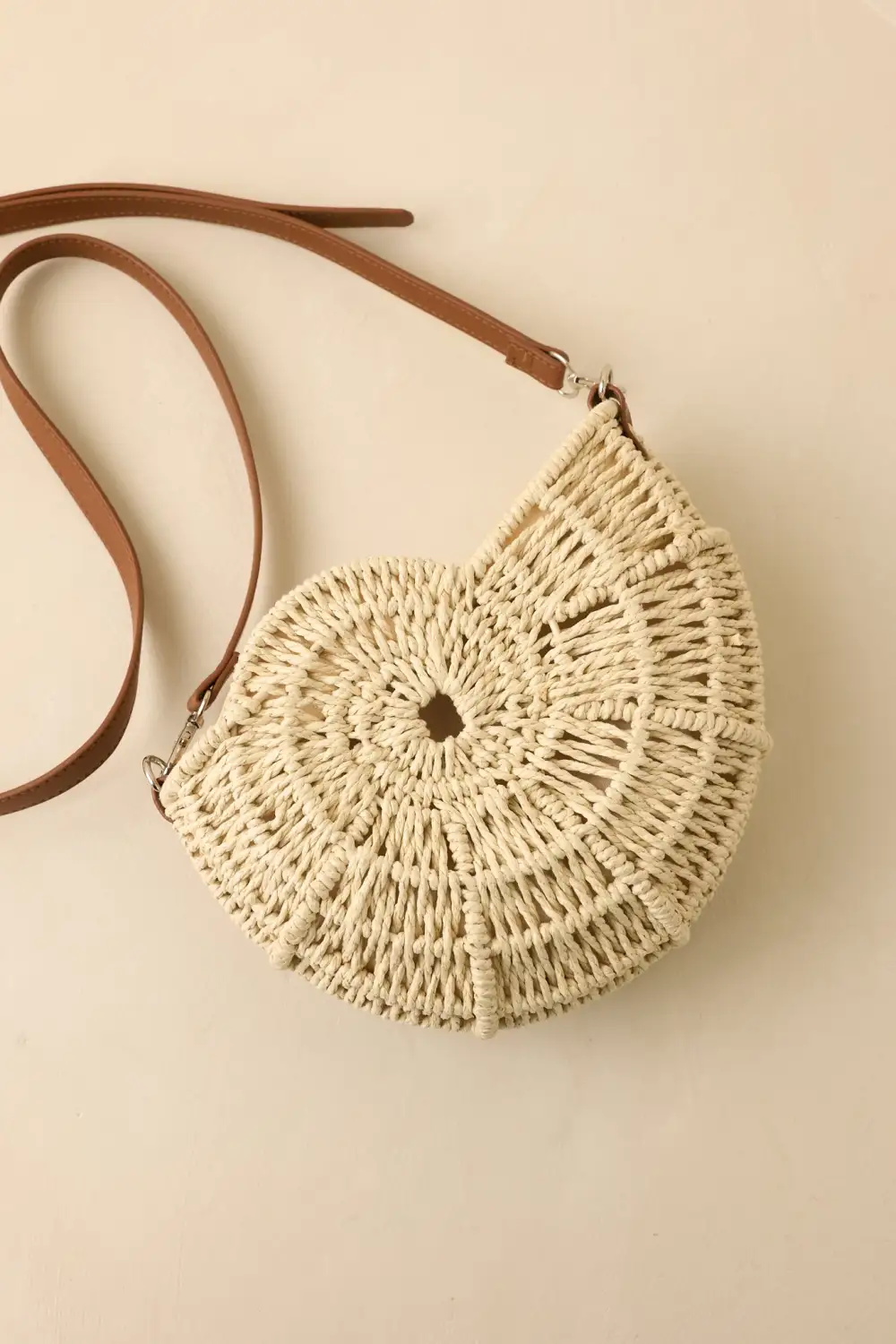 Tailored Woven Faux Leather Crossbody Bag