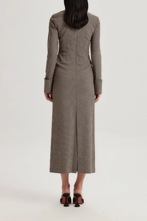 Midi Dress-Brown