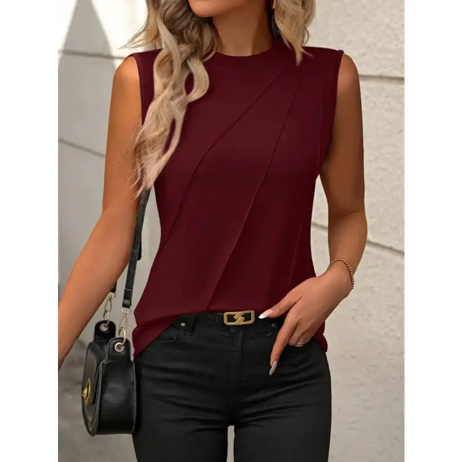Round Neck Sleeveless Tank Top