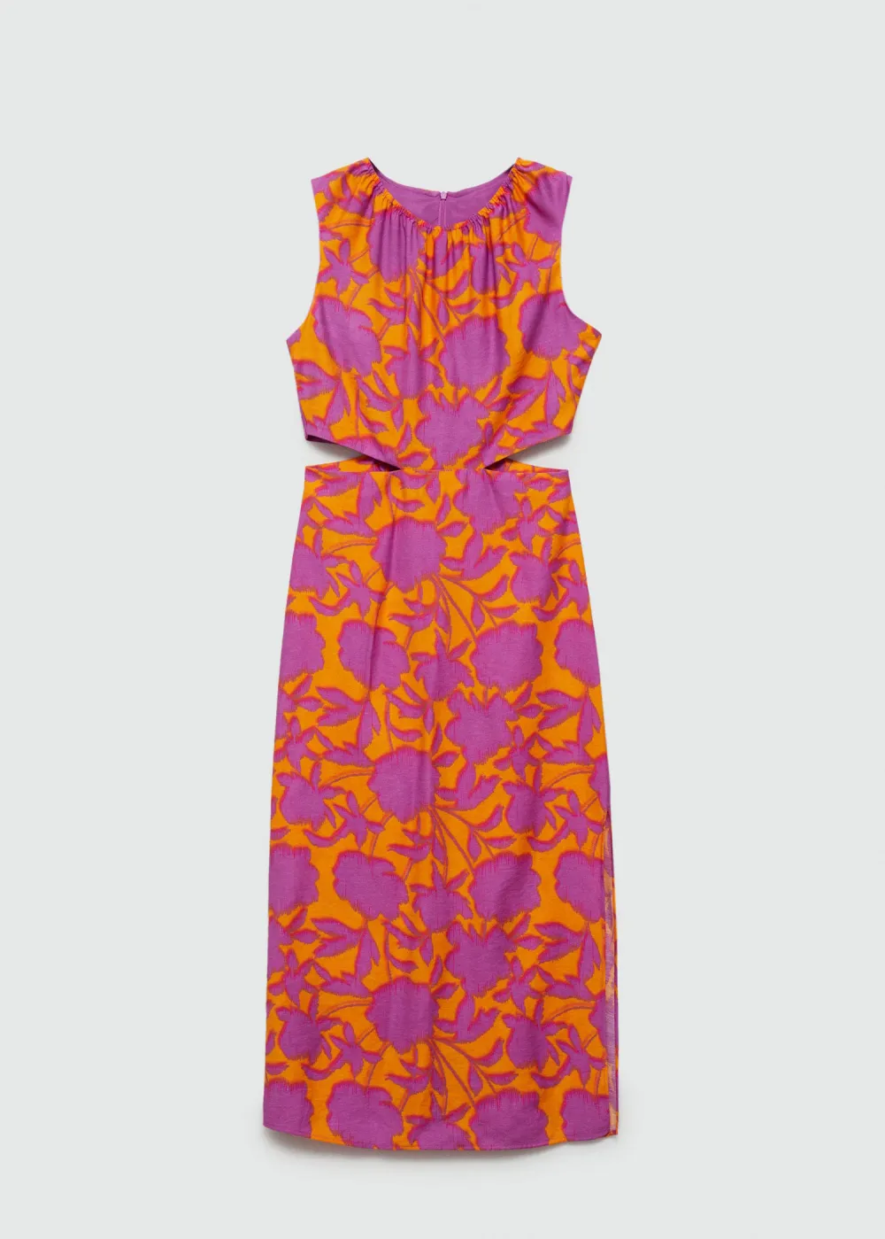 Printed dress with openings