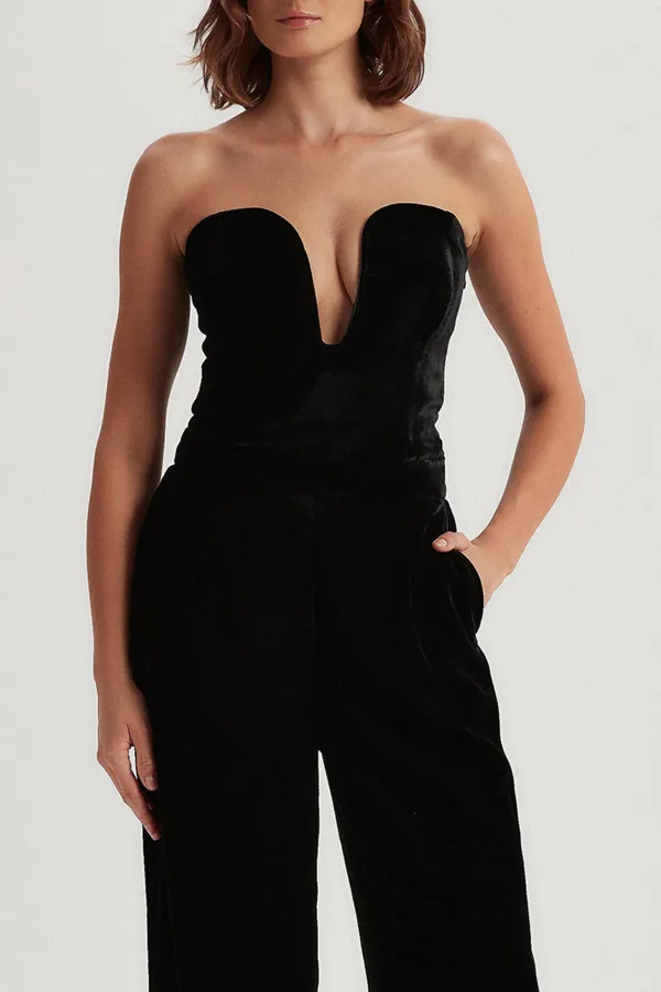 Strapless Jumpsuit-Black