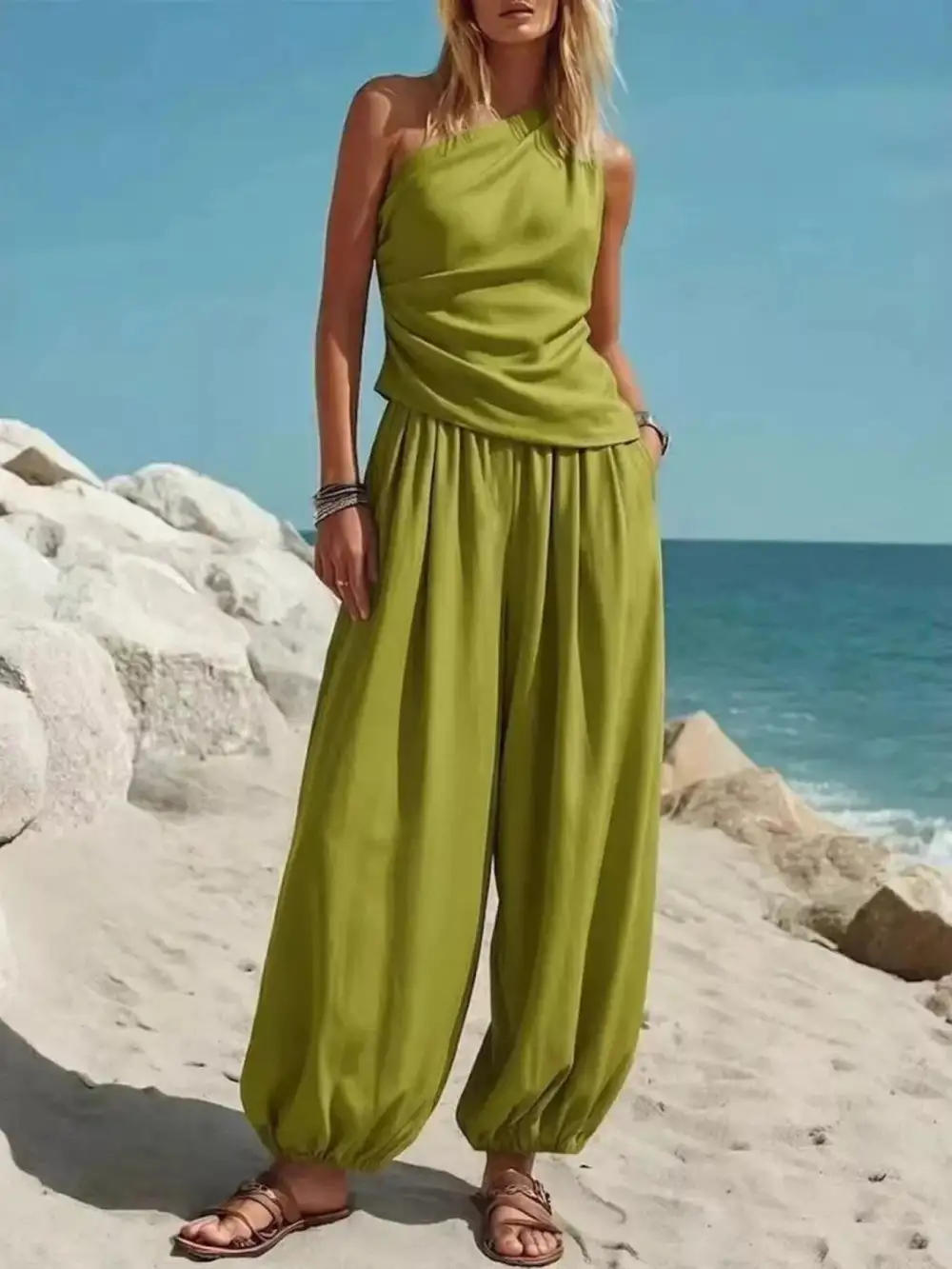 Wide Leg Shoulder Jumpsuit