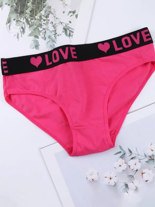 Love Letter Printed Underwear Low Waist Women's Triangle Pants