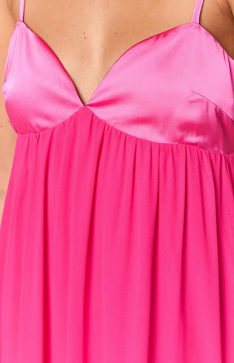 Satin Flowy Hot Maxi Dress