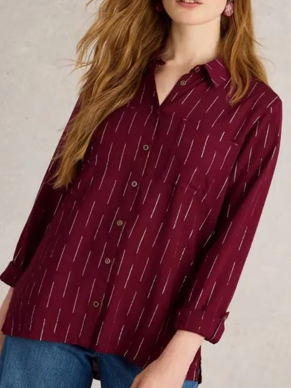 Long Sleeve Metallic Shirt