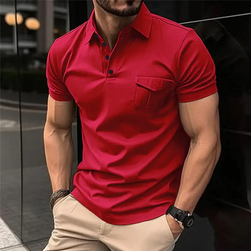 Everyday Short Sleeve Collared Knit Slim Fit Shirt