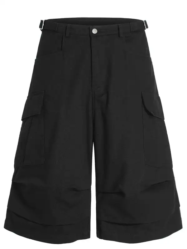 Wide Leg Utility Casual Shorts
