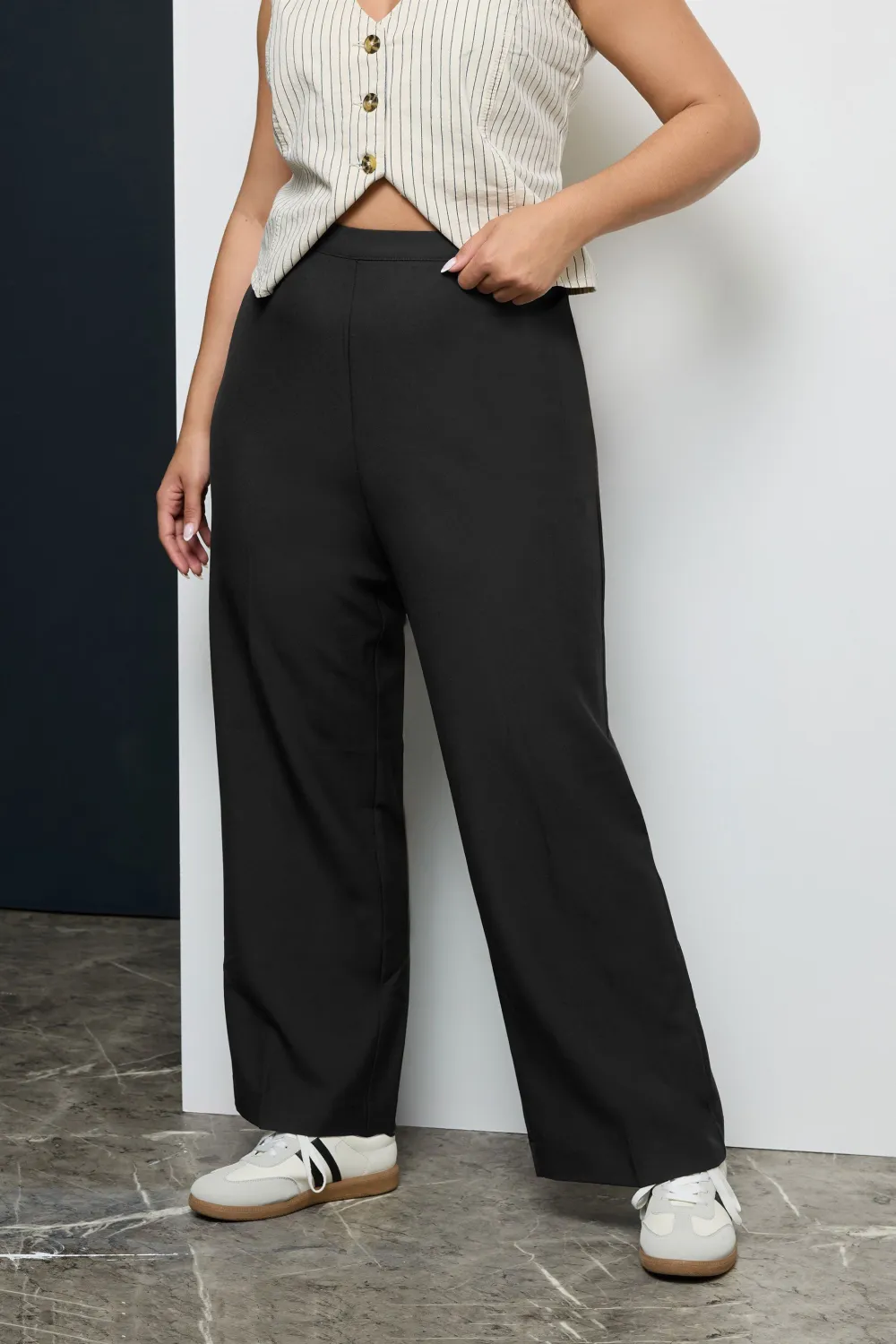 Women's Casual Straight Elastic Waist Pants