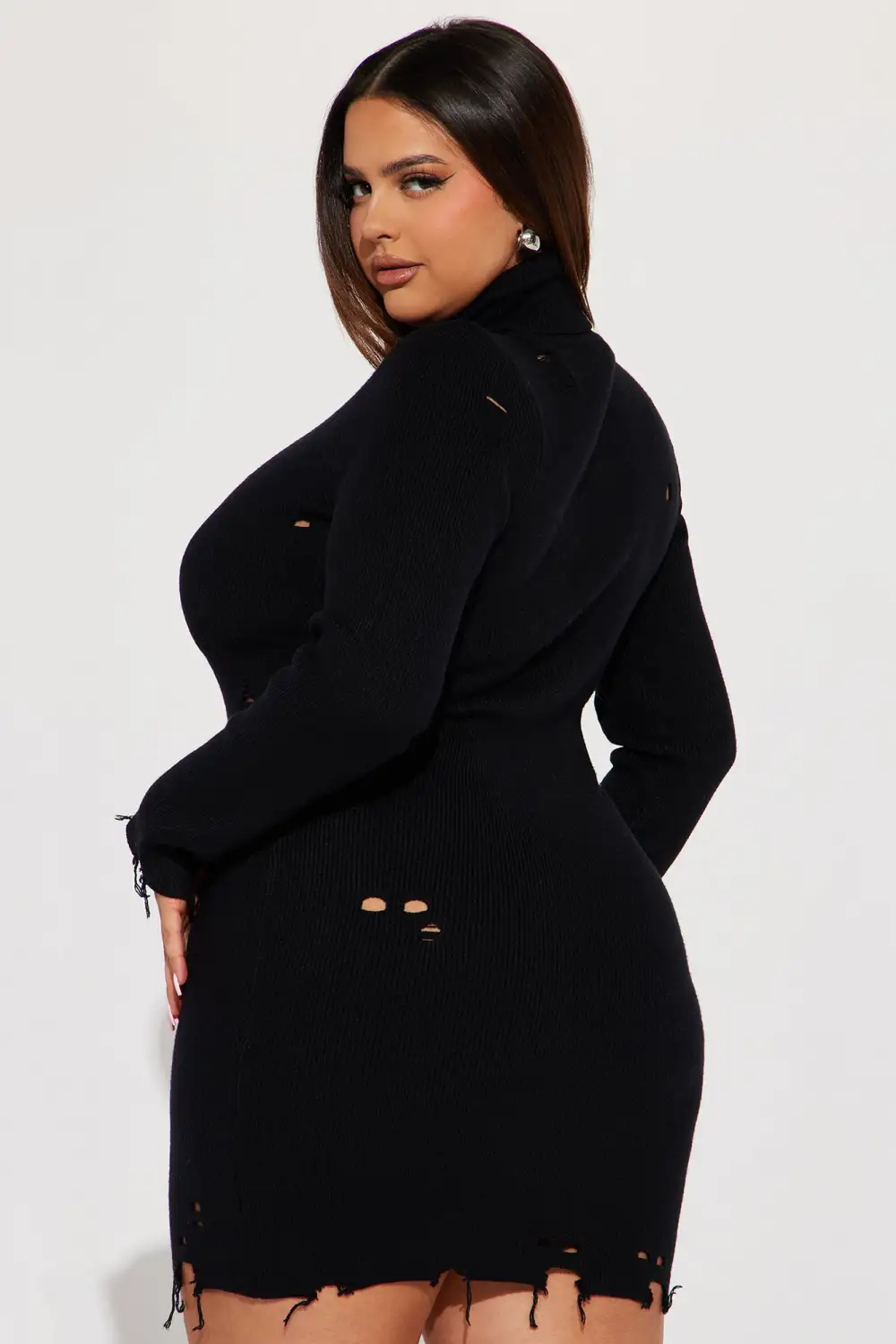 Lennox Sweater Mini Dress - Black