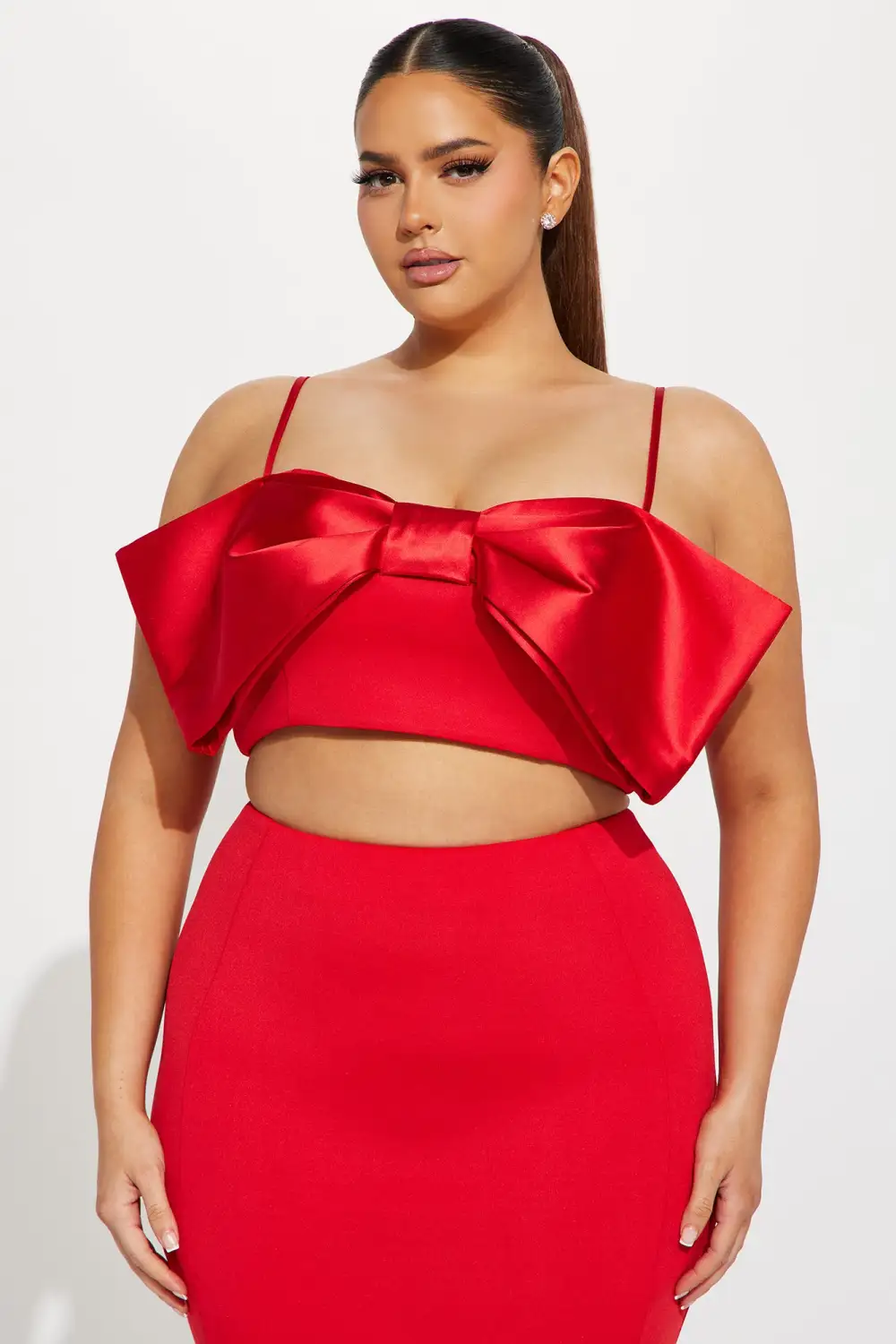 Sipping Fine Wine Skirt Set - Red