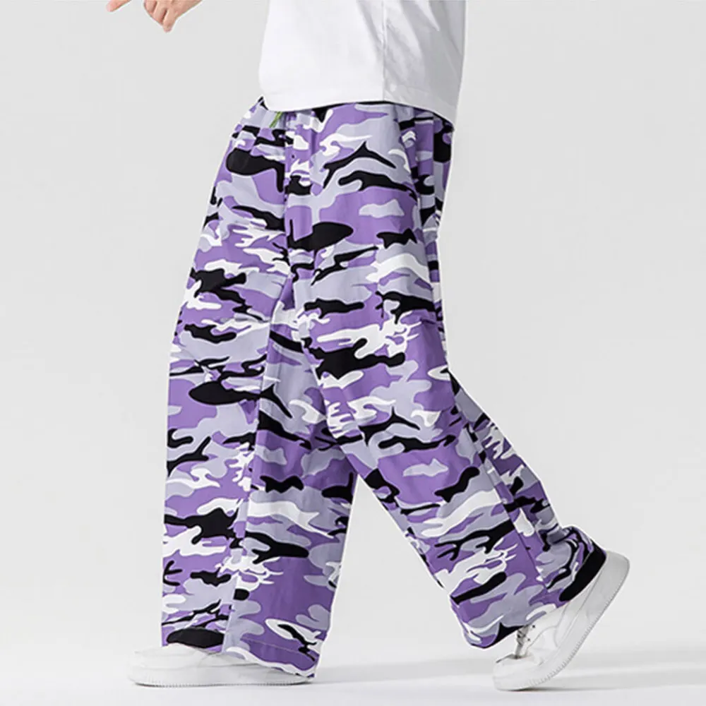 Patterned Wide Leg Pants