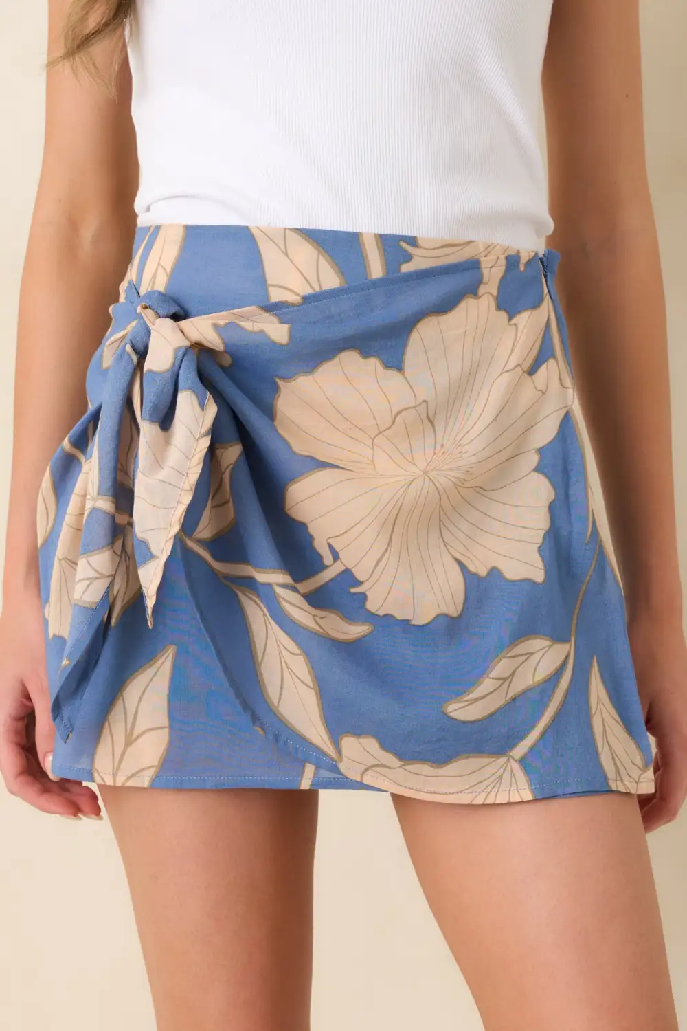 Floral Wrap Mini Skirt