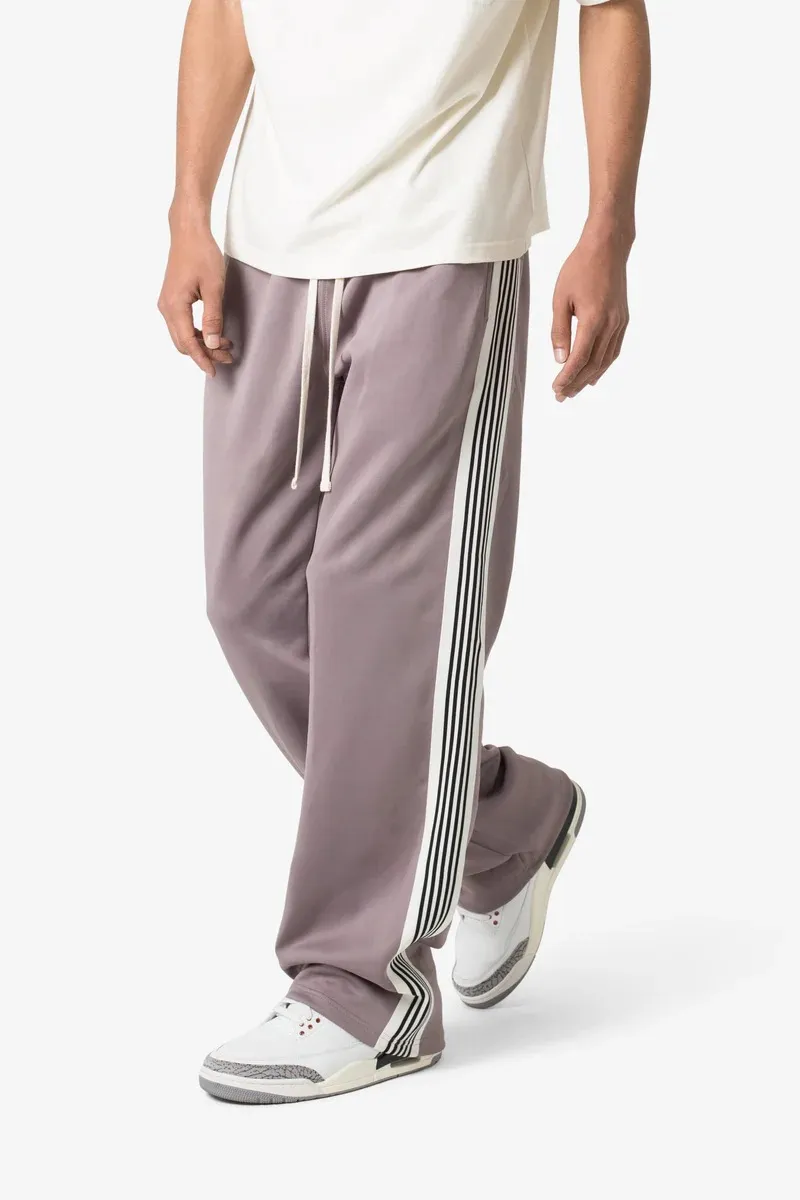 GRAY PURPLE STRIPE ACCENTED SWEATPANTS
