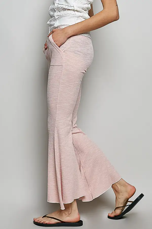 Everyday Drawstring Textured Ribbed Knit Pants