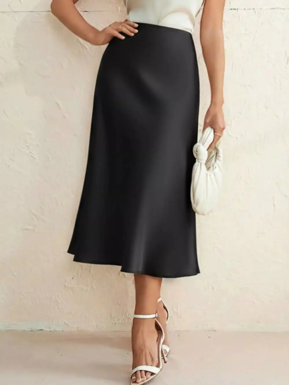 High Waist High Midi Skirt